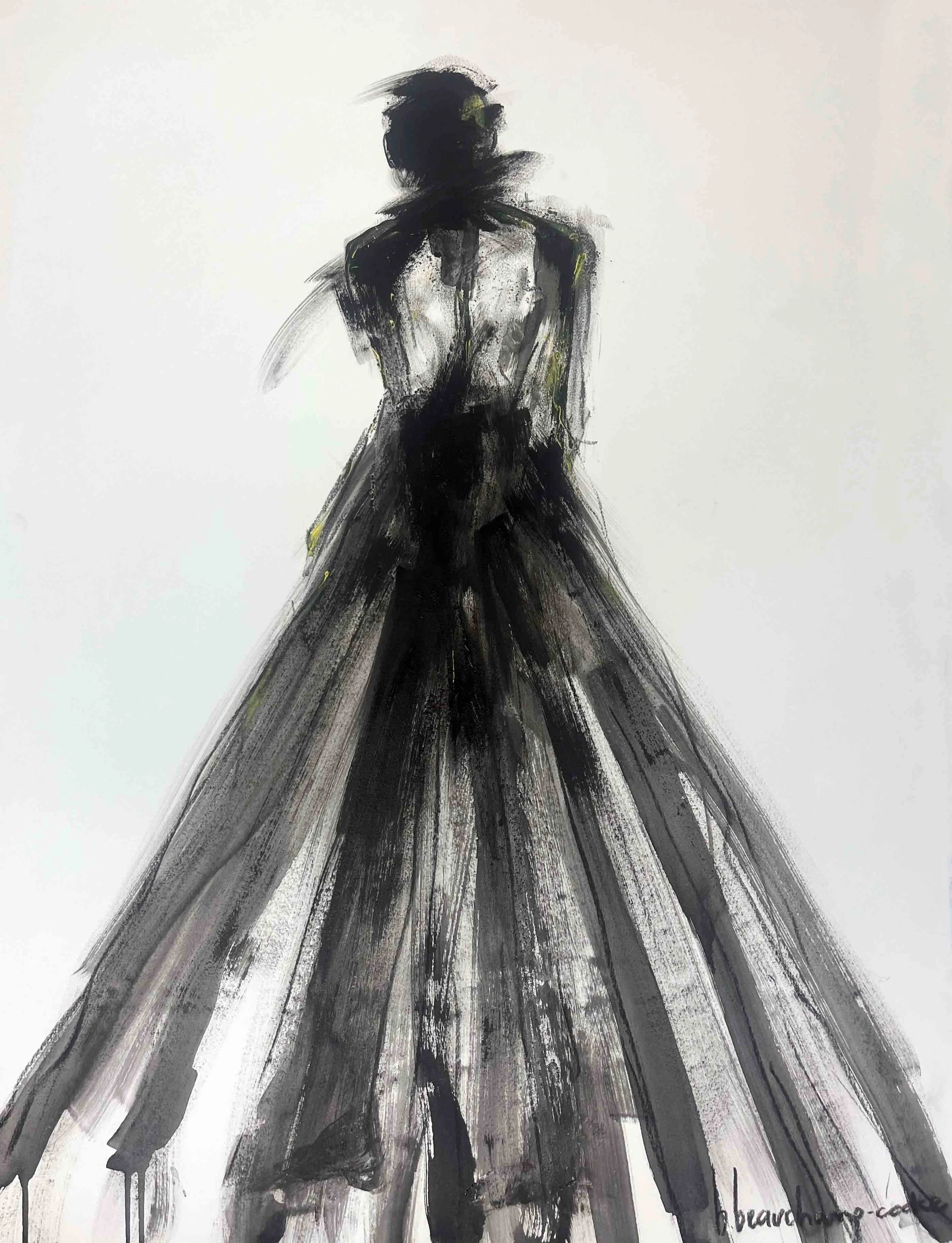 “Le dame 4 I” 30x22 | graphite and paint on archival paper | 650