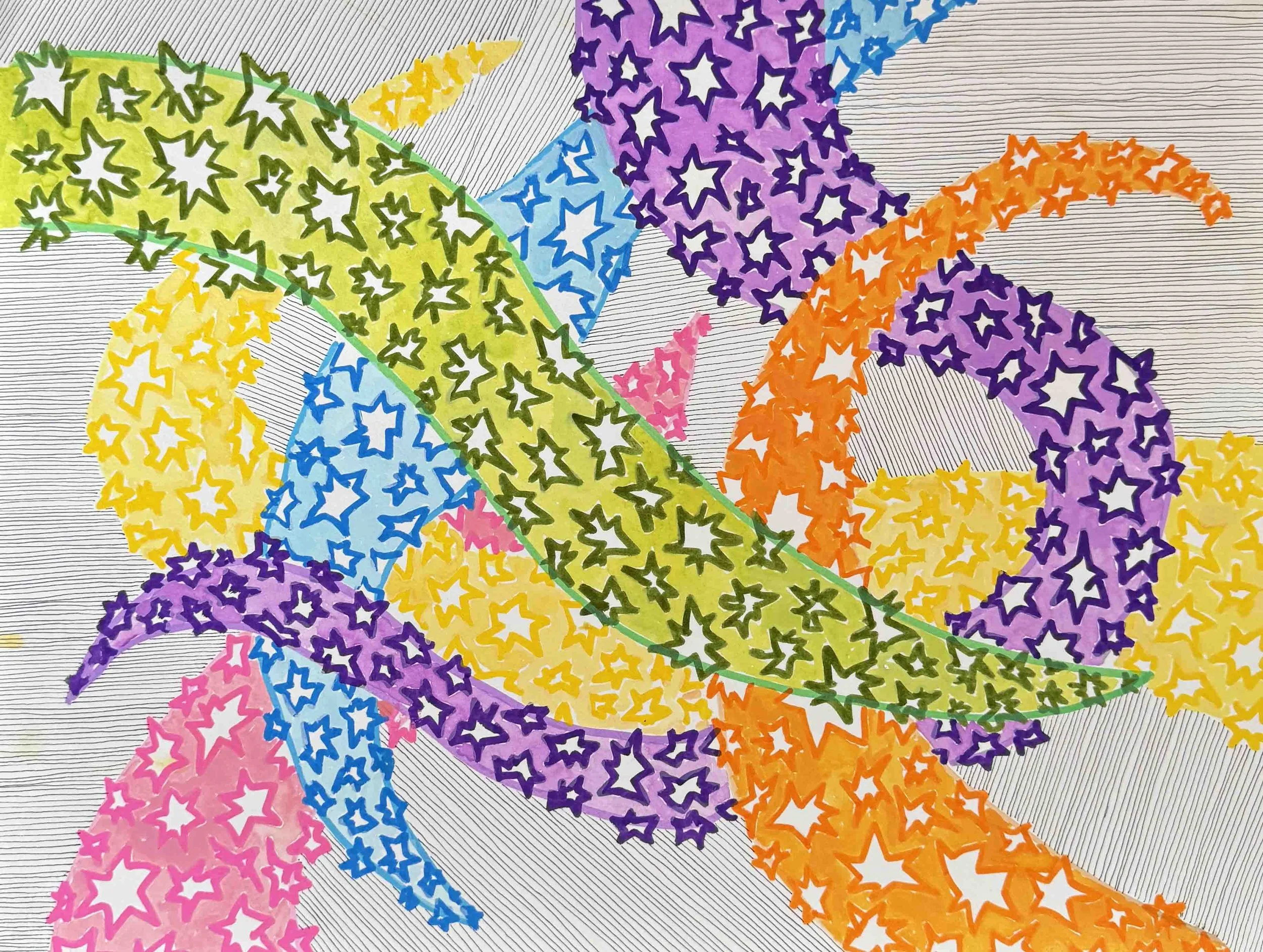 Foxtail Fern | 16 x 12 | watercolor, pen and acrylic paint marker on Arches hot-pressed paper | 175