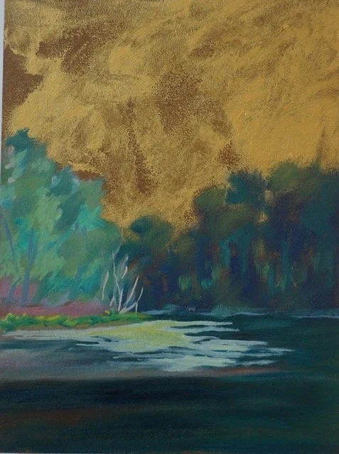 Plein air sketch of the Merrimack 2 | 8x11 |  oil on carton | 75