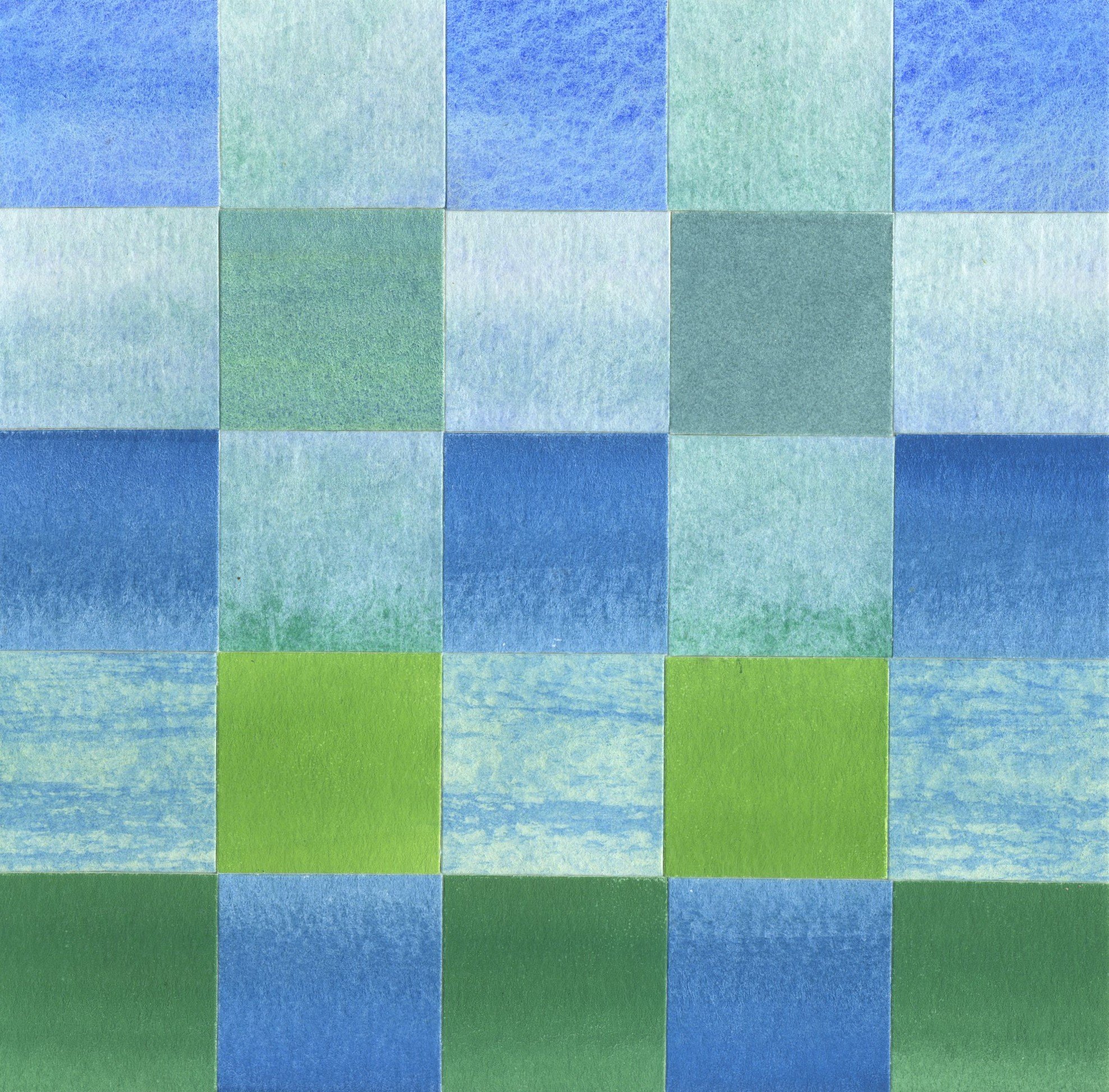 “Square Inch Project #8”
— 5” x 5”
— Watercolor Collage,
Mounted on Board,
Sealed with Wax — $50