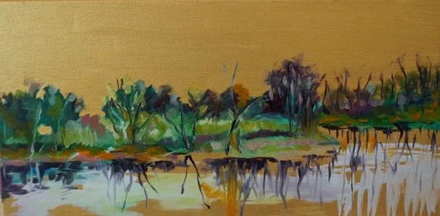 Plein Air at Horseshoe Pond | 10x20 | oil on canvas | 250