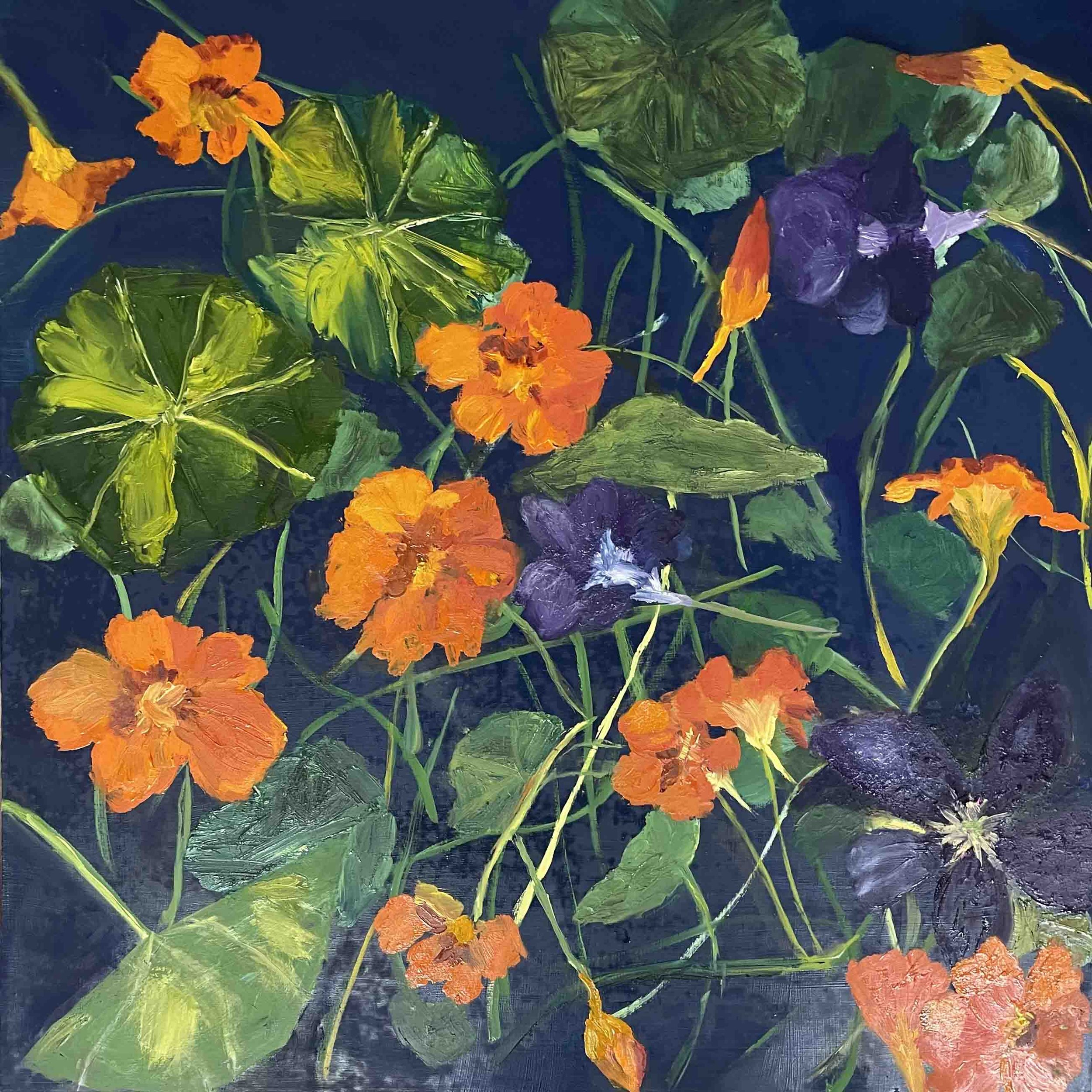 Nasturtium Catatonia | 24x24 | oil on panel | SOLD