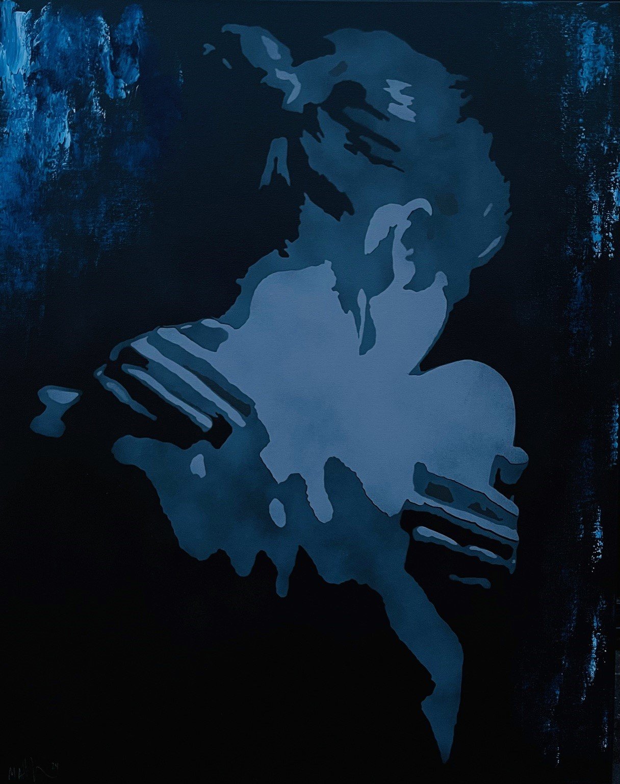 Stronger with Each Bruise | 24x30 | acrylic, aerosol and oil mixed media | 600