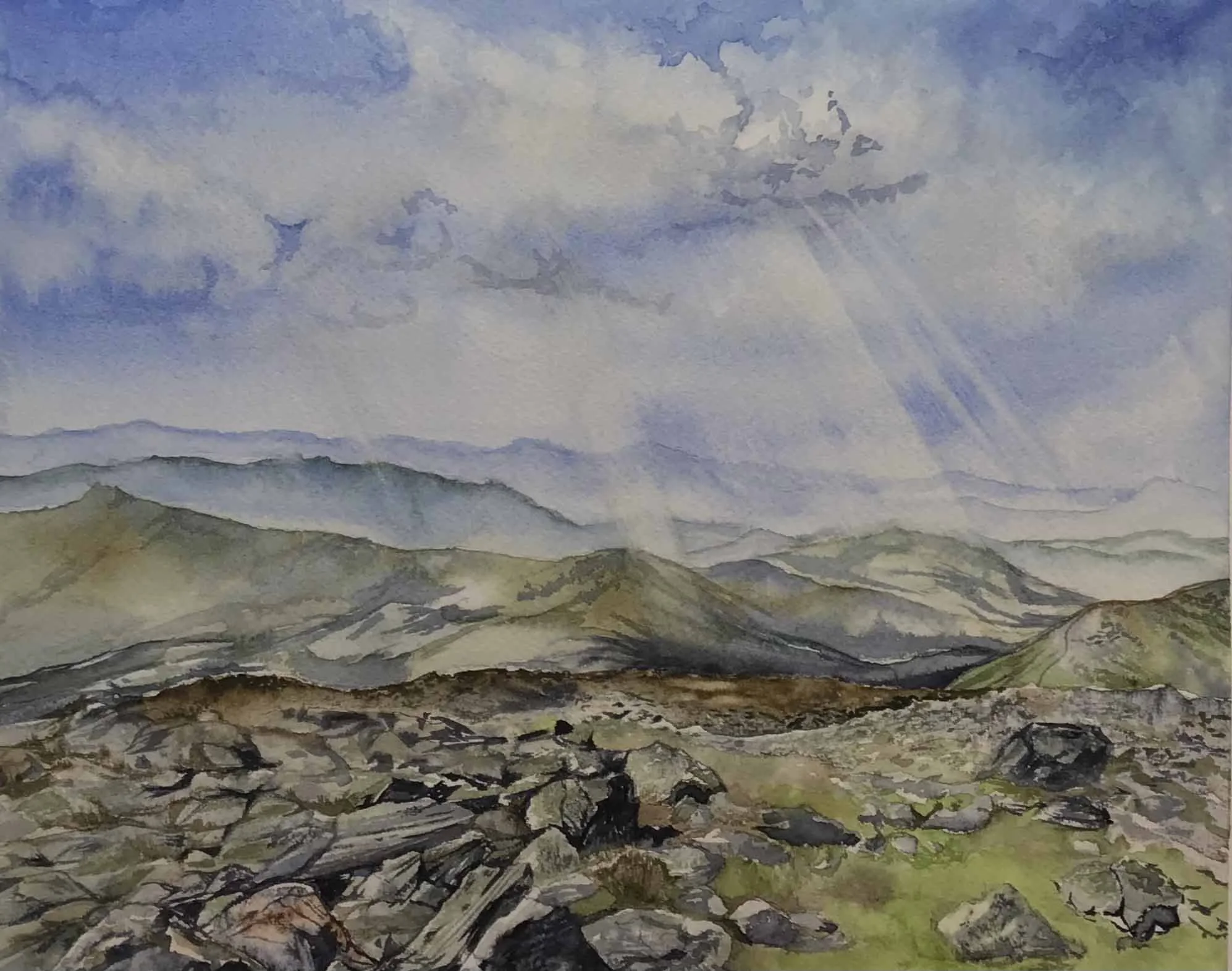 Top of the Rock Pile | 8x10 | watercolor & ink	| 300