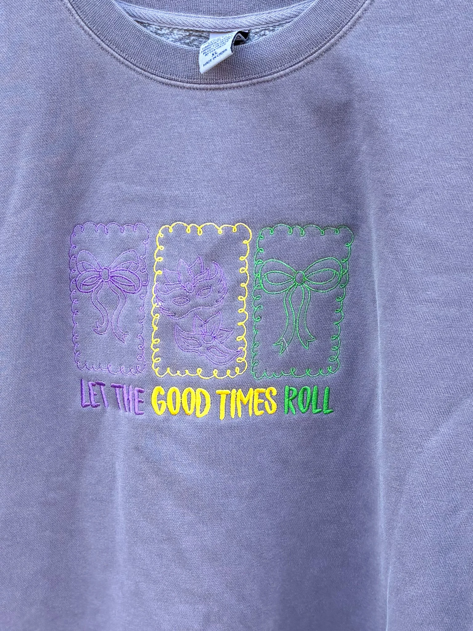 Mardi Gras Stamps Embroidered Tee