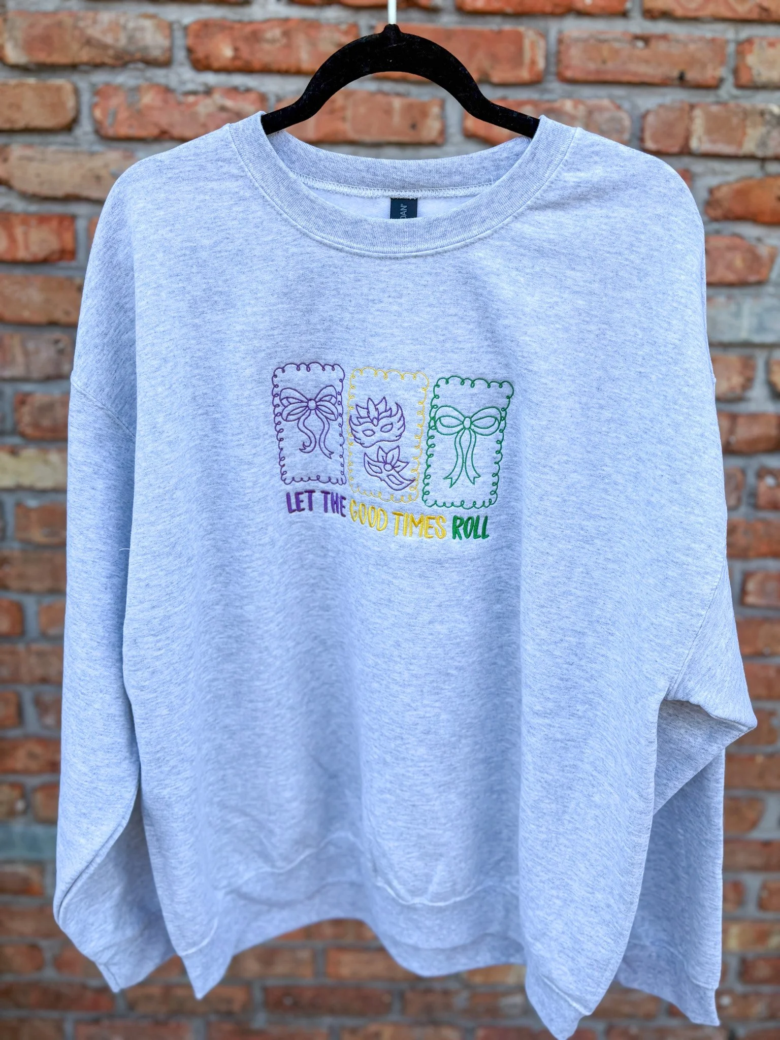 Mardi Gras Stamps Embroidered Sweatshirt