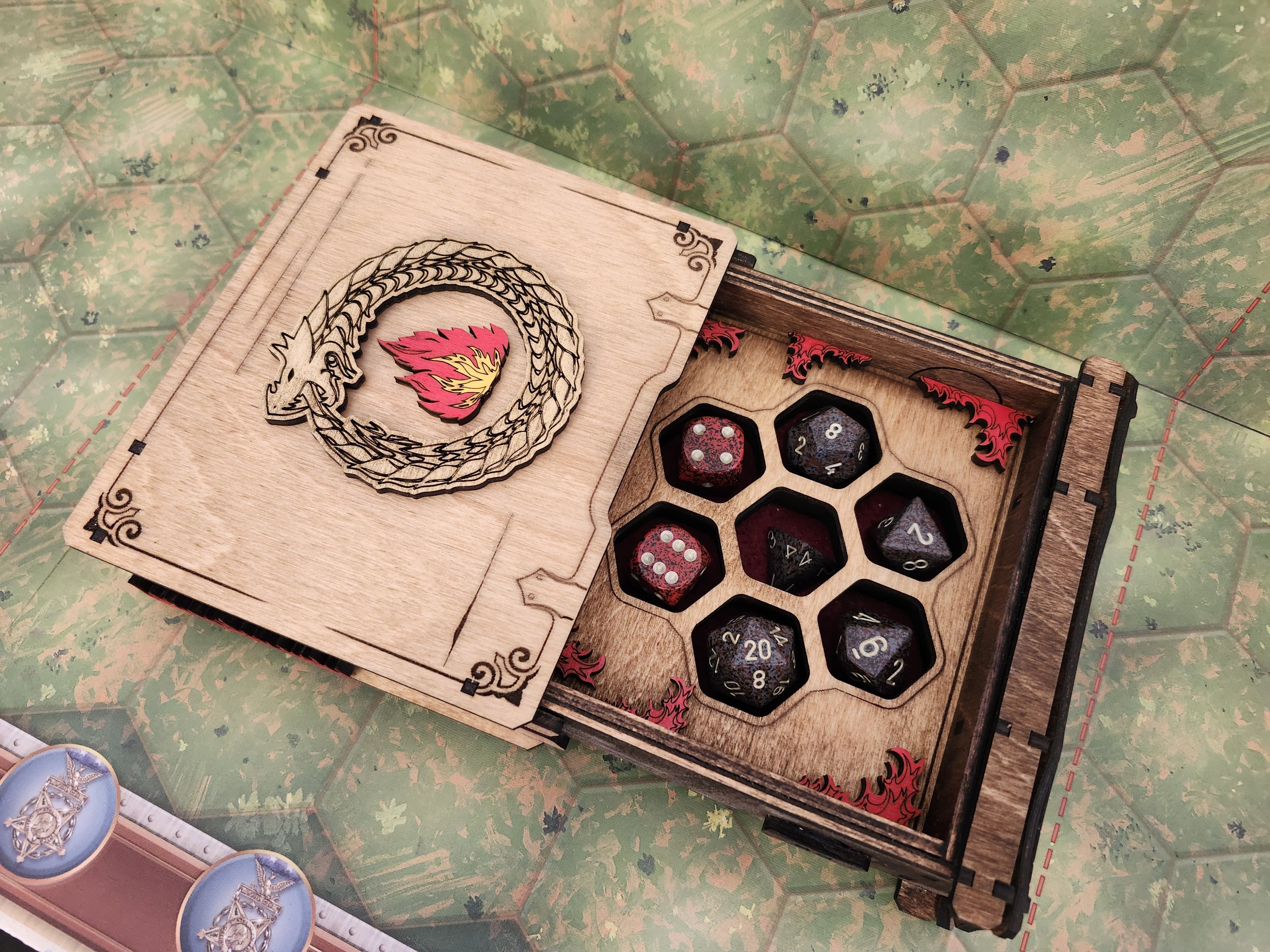 Fire Dragon Sliding Dice Coffer