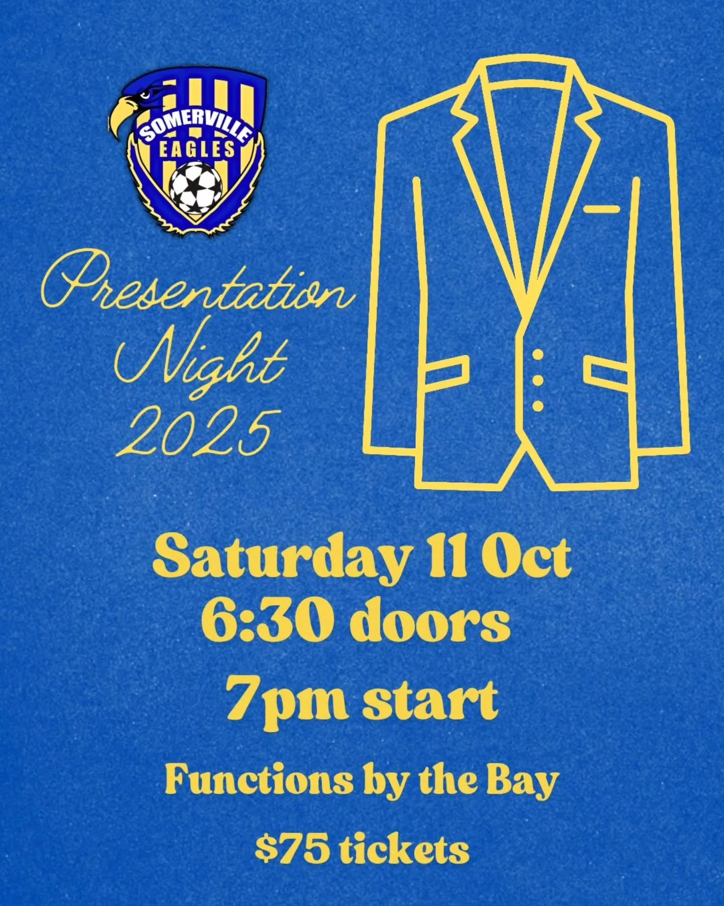 👔 SENIOR PRESENTATION NIGHT👗

The boots have been worn and now its time to celebrate a fantastic 2025 season! The Somerville Eagles Presentation Night is only a few short weeks away! With the votes very close for all teams, and plenty of other awar