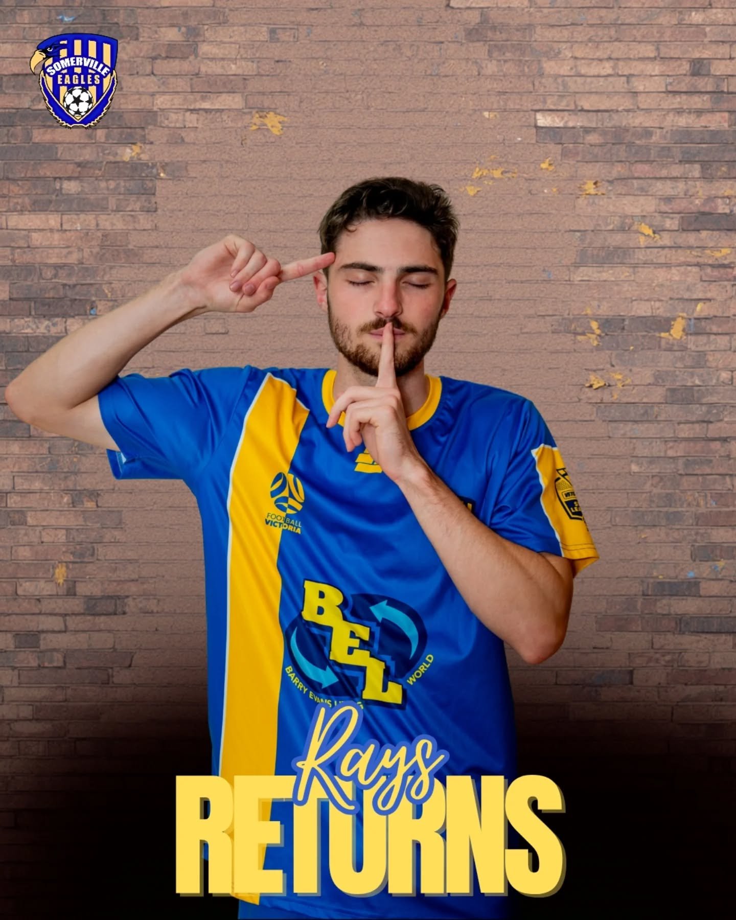 🖊 SIGNING ANNOUNCEMENT 🗒

Look whos back!

We're excited to announce that Xavier Apela is back in the blue and yellow for season 2026! A part of that legendary Reserves squad in 2023 and the Eagles Golden Boot winner for that season, Rays brings ex