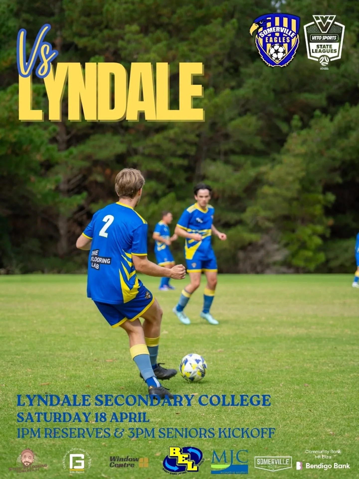 ⚽️ SENIOR MENS FOOTBALL ⚽️

We hit the road to Lyndale this weekend to take on, you guessed it, Lyndale. Our ressies sit top of the table and will look to continue their great run to kick this season off, whilst our seniors will look to bounce back a