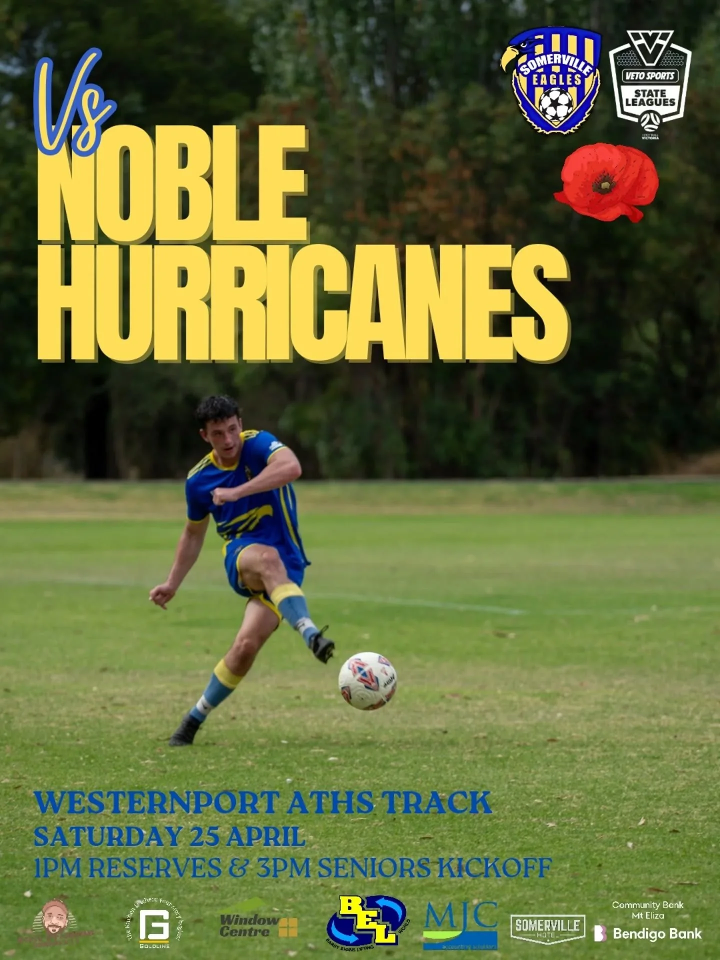 ⚽️&nbsp; SENIOR FOOTBALL ⚽️ 

Our Ones and Twos are back at home this weekend against Noble Hurricanes in an ANZAC Day clash. With the ressies currently undefeated and sitting top of the table, and the seniors looking to bounce back and claim their s