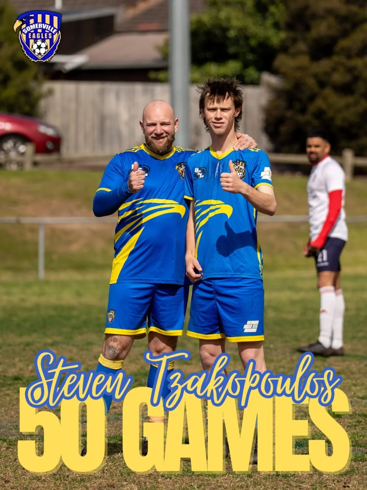 🦅 PLAYER MILESTONE ⚽️

Congratulations to @steventzakopoulos who notched up his 50th (and 51st) game for the club on the weekend with a win against Noble Hurricanes. A real character, Stevie doesn't shy away from anything, always helping out. His pe