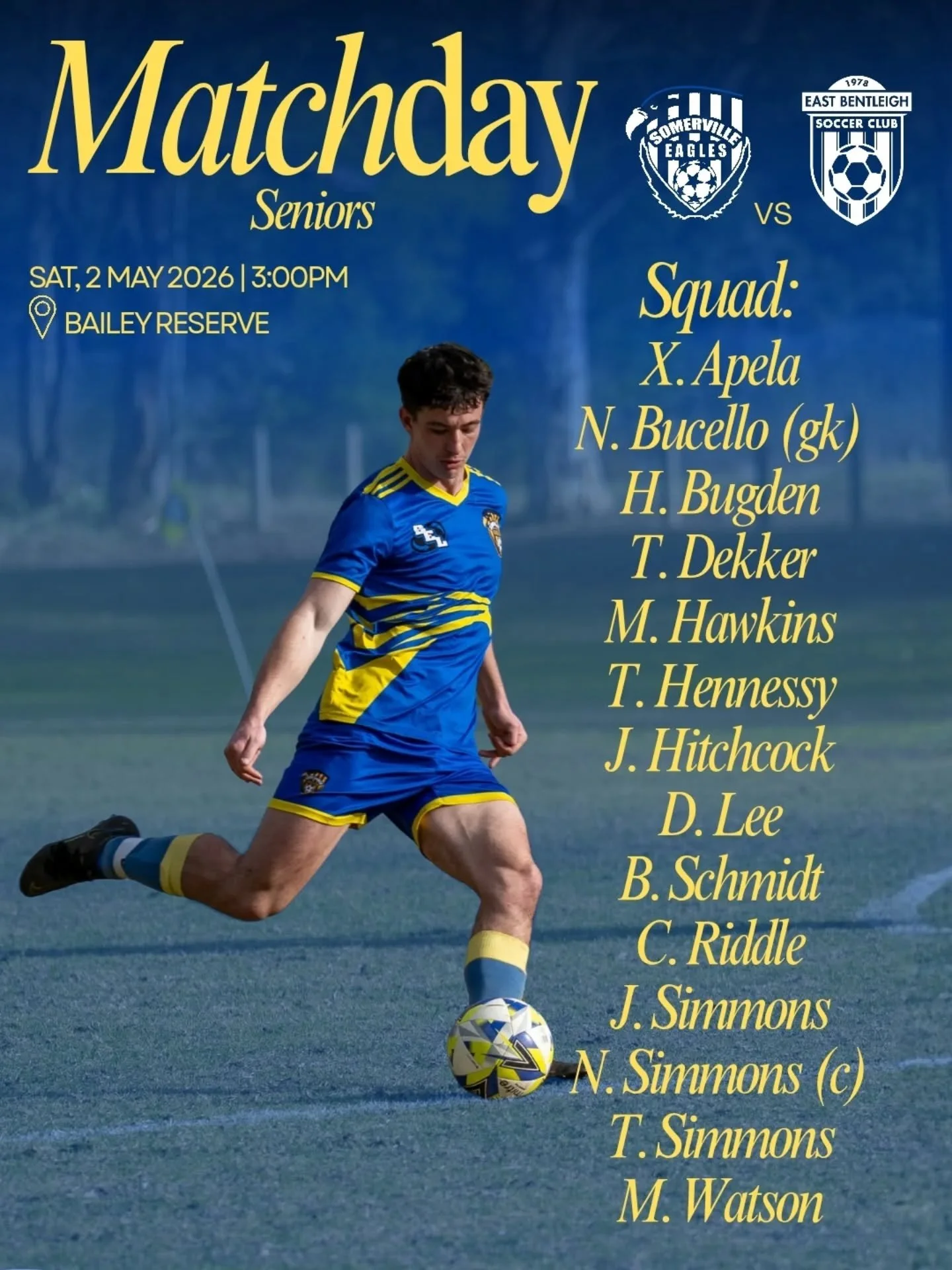 Your matchday squads! 

#sesc 🦅