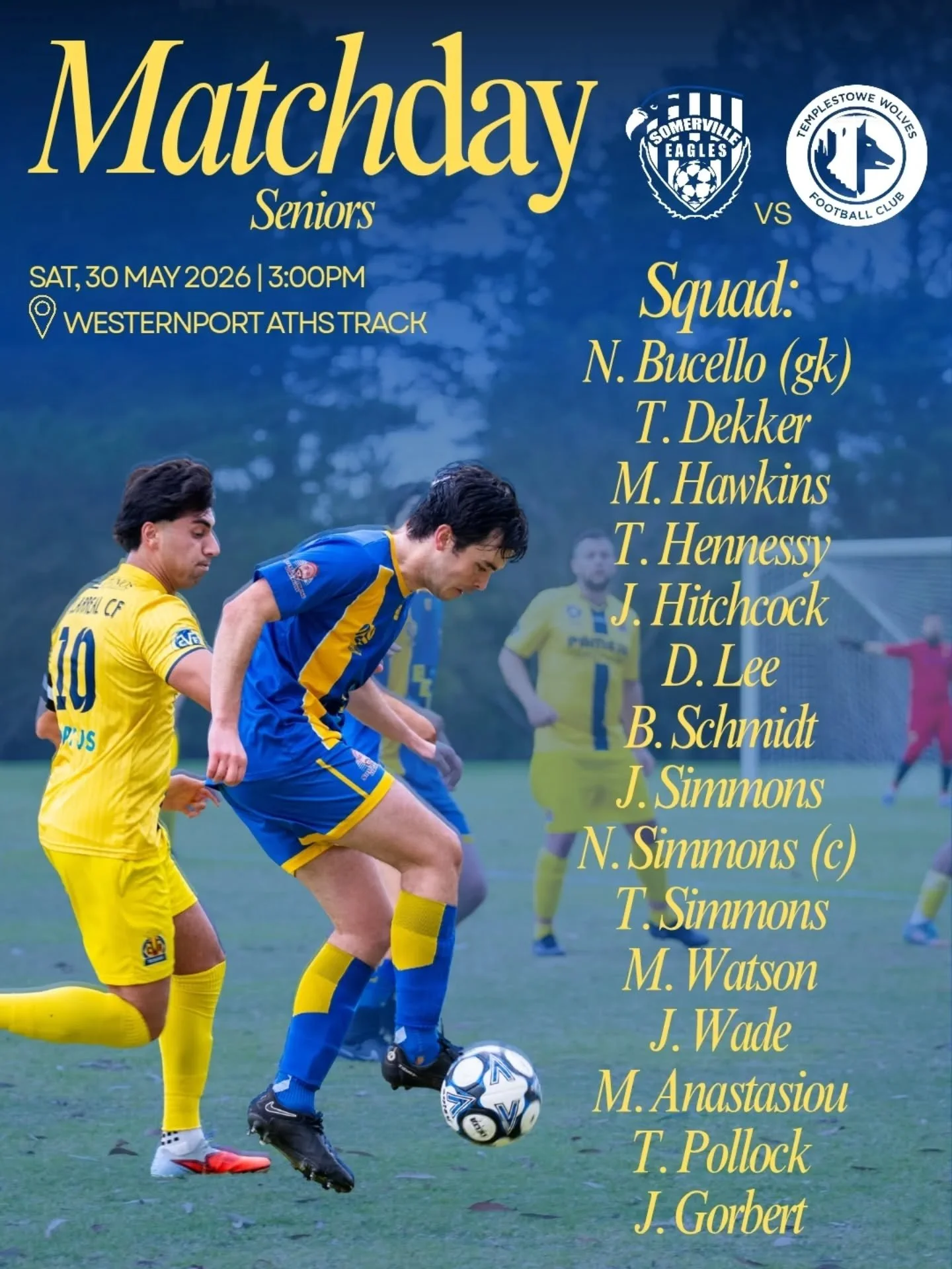 Another couple of cracking home games today! Support the lads as they face off against Templestowe!

#sesc 🦅