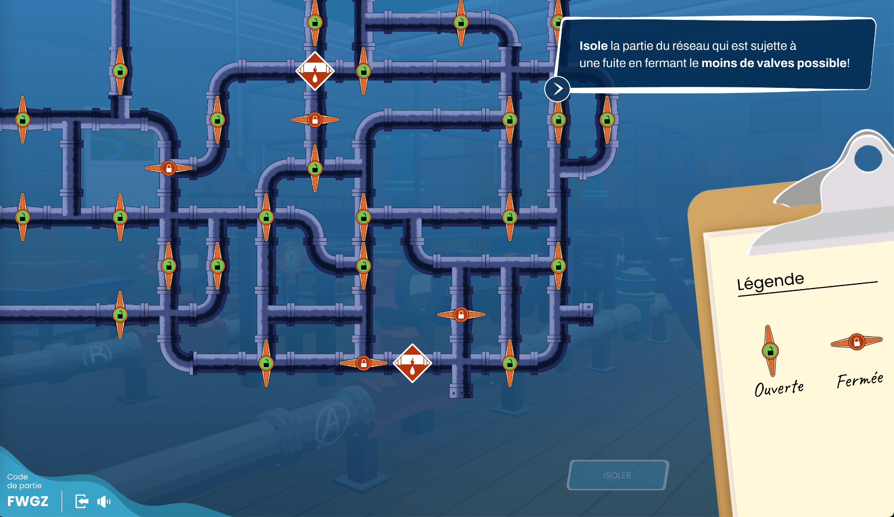 The pipe burst minigame