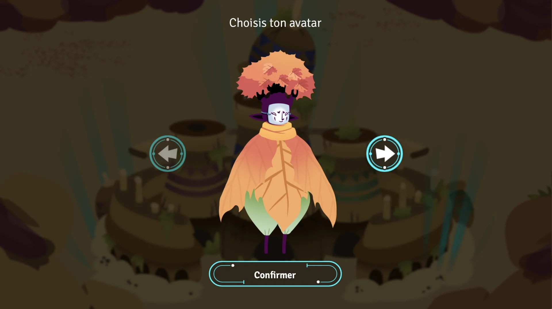 The player selects an avatar