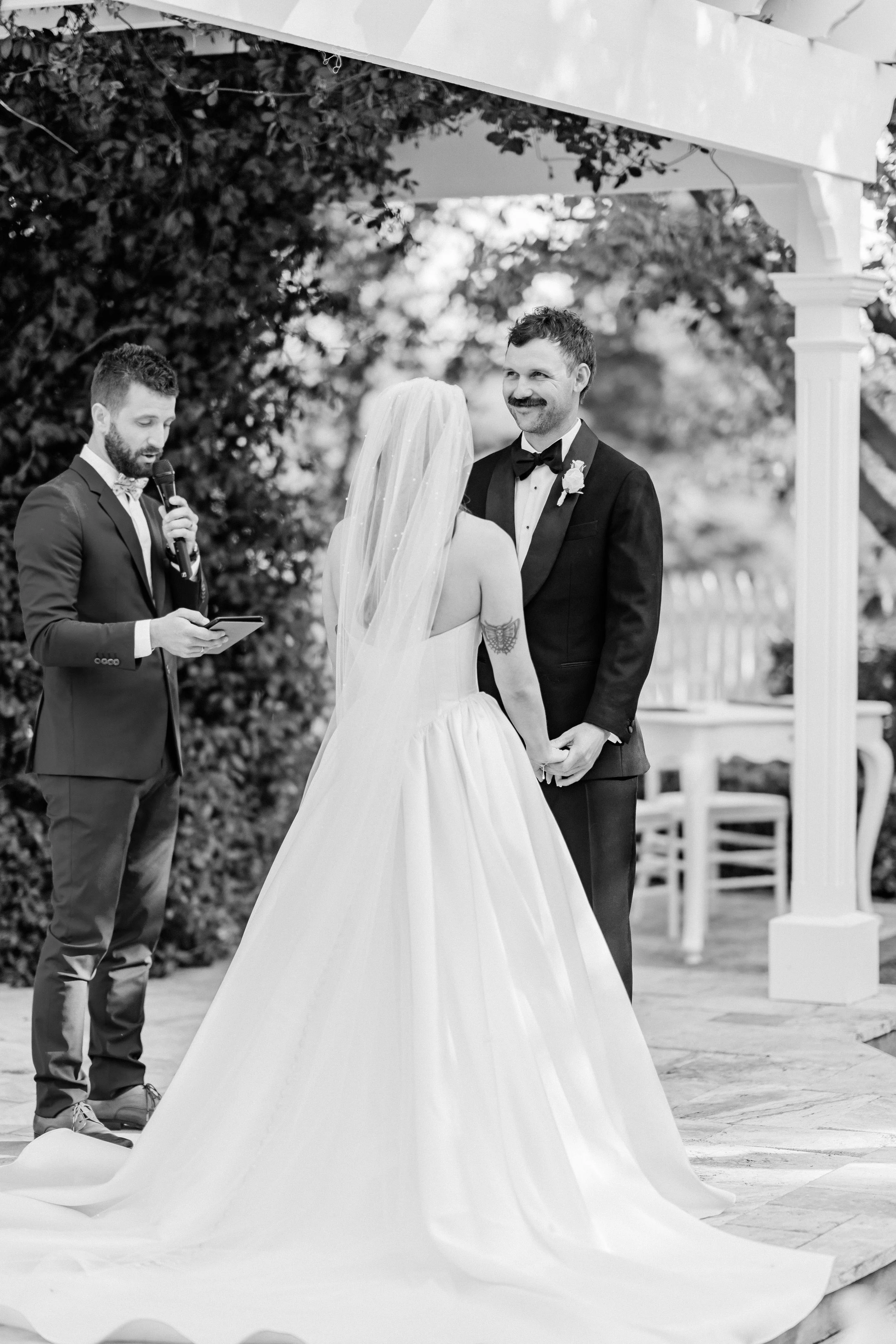 groom smiling with perth celebrant delivery the ceremony