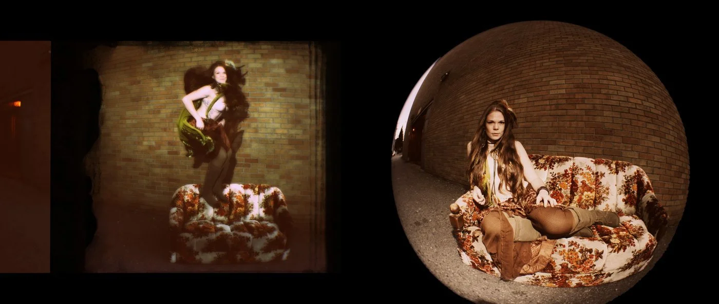 "Red Head Chesterfield", 2011, Photograph/ 11"X26"