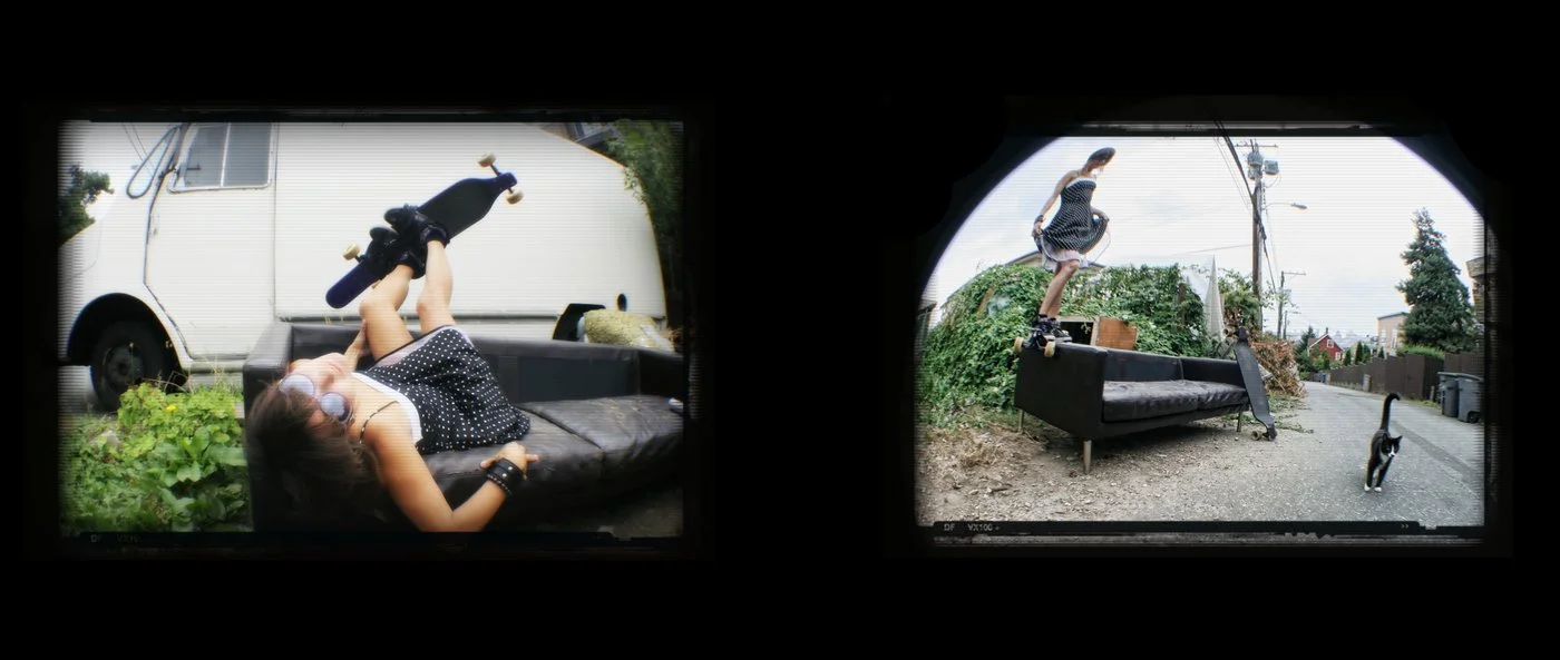 "Longboard Damsel", 2011, Photograph/ 11"X26"