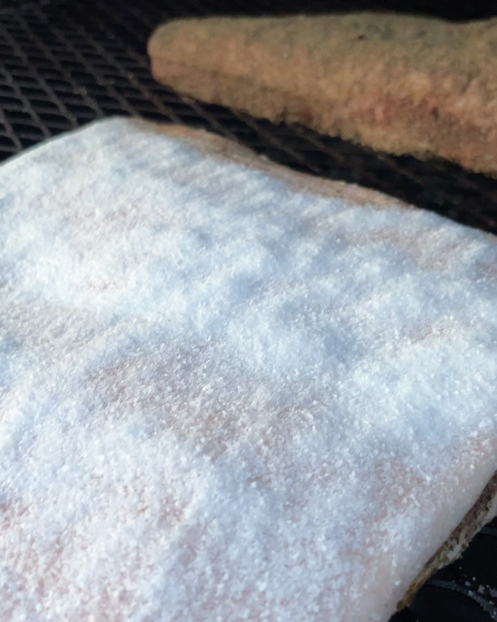 Testing out some smoked crispy pork belly for our Balinese/Indonesian BBQ pop up on August 24 &amp; 25 @thefarmersapprentice ! 

Yes that&rsquo;s a brisket in the back being cooked for our eating purposes 😉

Marinated in base genep or Big Spice, smo