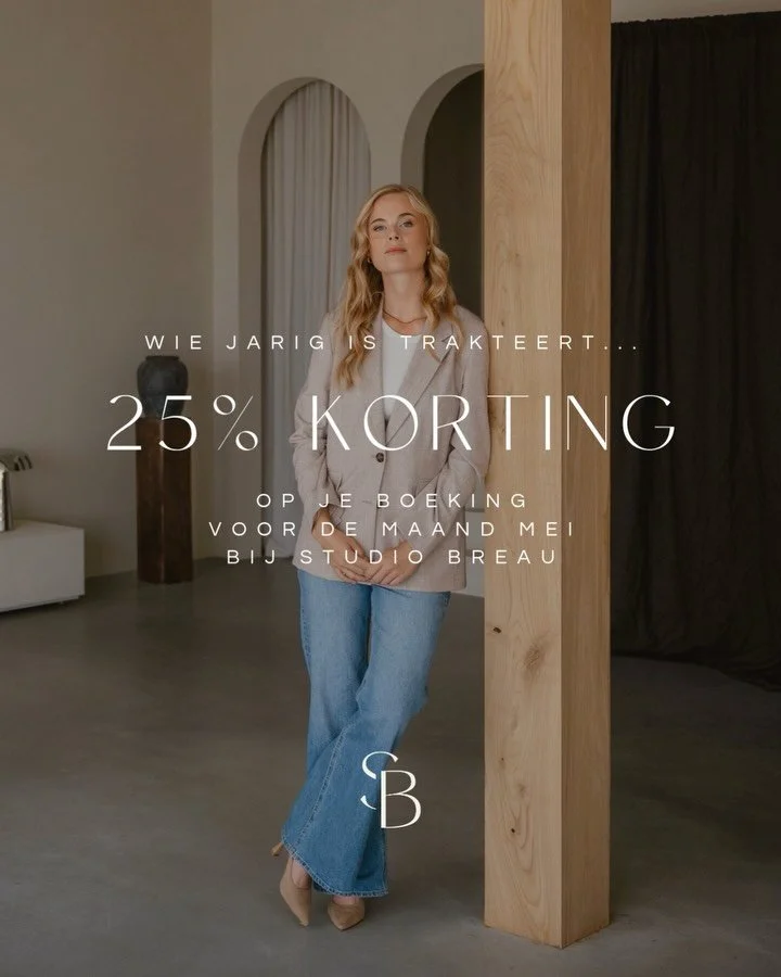 Vandaag is onze co-owner en host @marijnalonsfotografie jarig en dat vieren we met 25% korting op je boeking voor de maand mei! Je shoot nu al vanaf &euro;149 😀

Boek eenvoudig via de website of stuur een dm.

Deze actie loopt t/m 30 april en is all