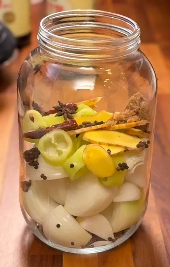 Raw ingredients in jar