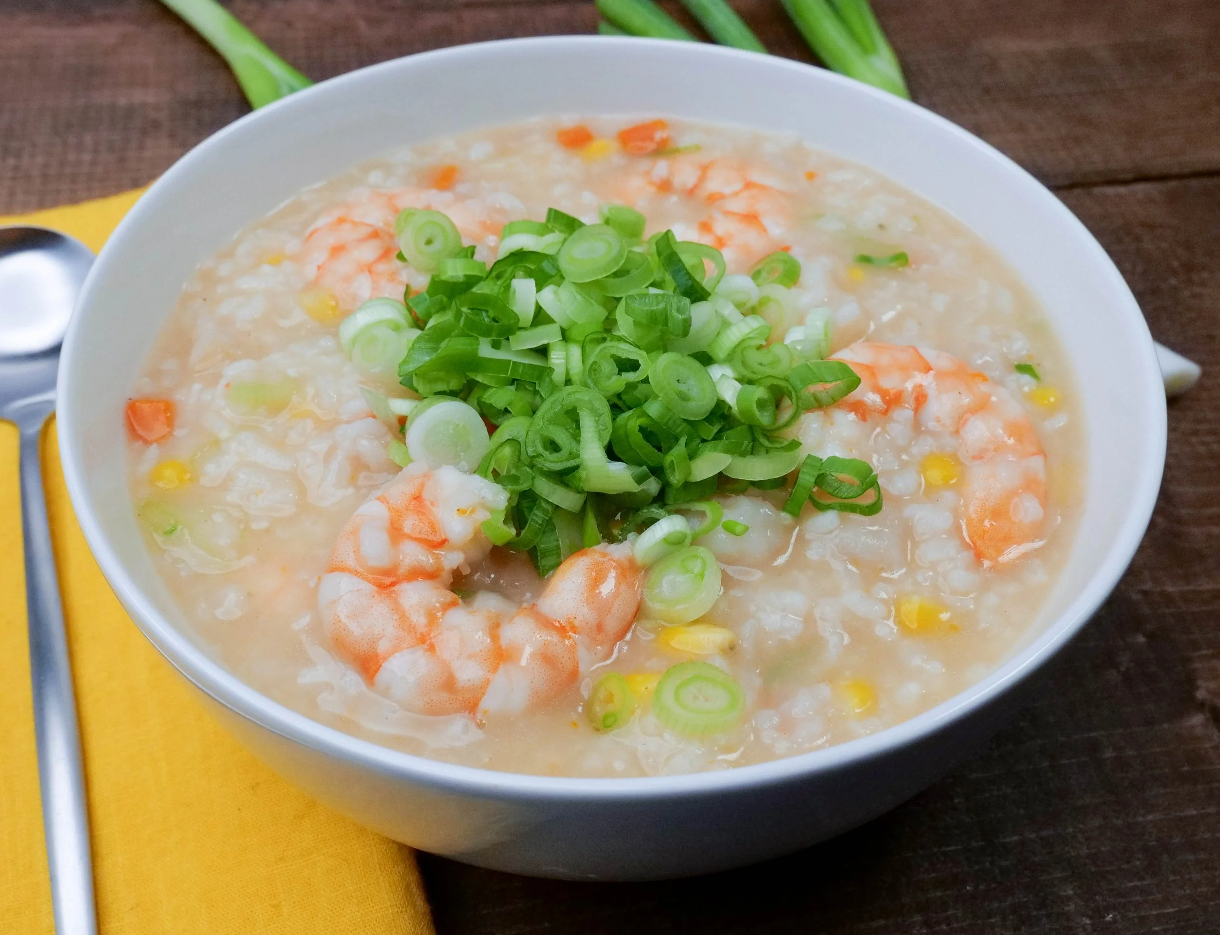 shrimp porridge plated