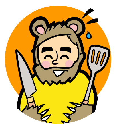 Bear Hands Character holding Knife and Spatula