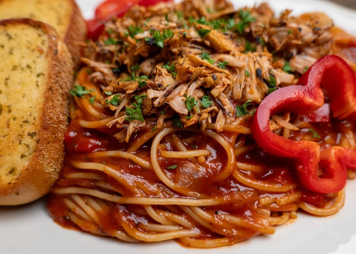 BBQ Spaghetti Closeup