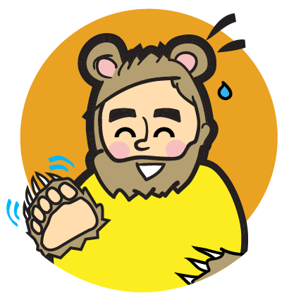 Bear Hands Character Waving Hello