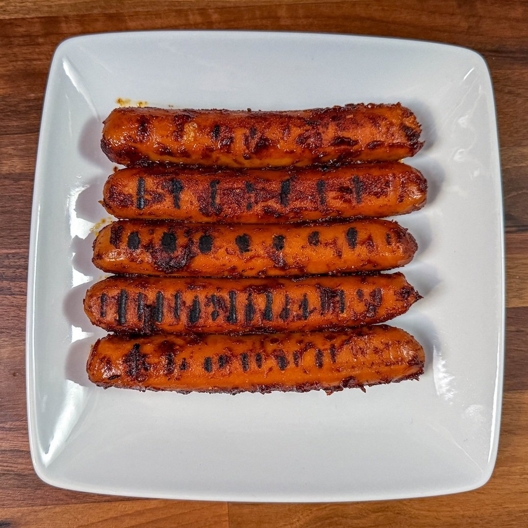 Regular grilled hot dogs