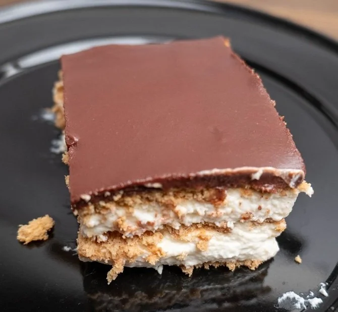 Chocolate Eclair Cake slice