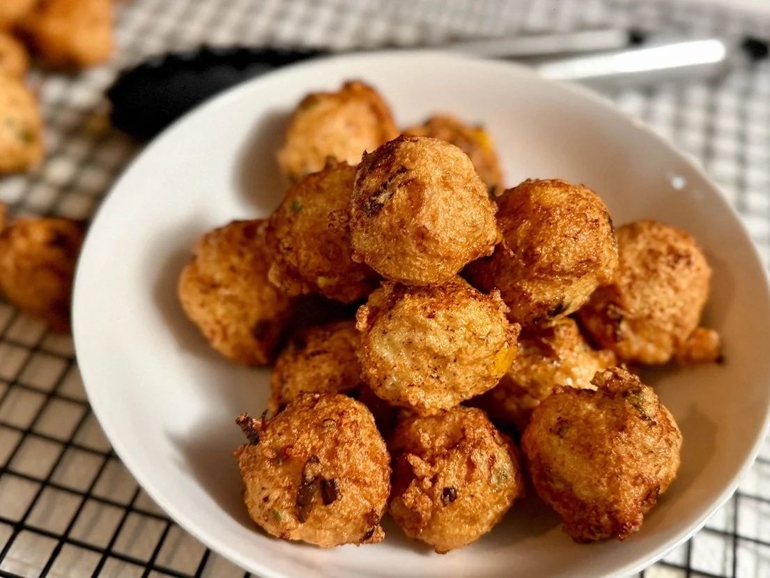 Plated shrimp balls