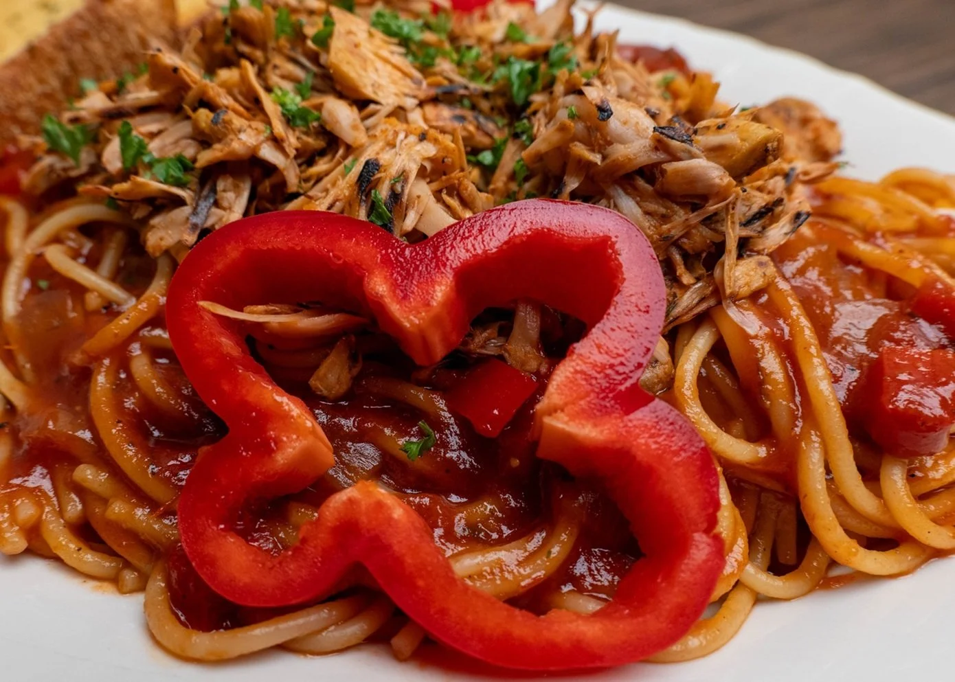 BBQ Spaghetti Red Pepper Detail