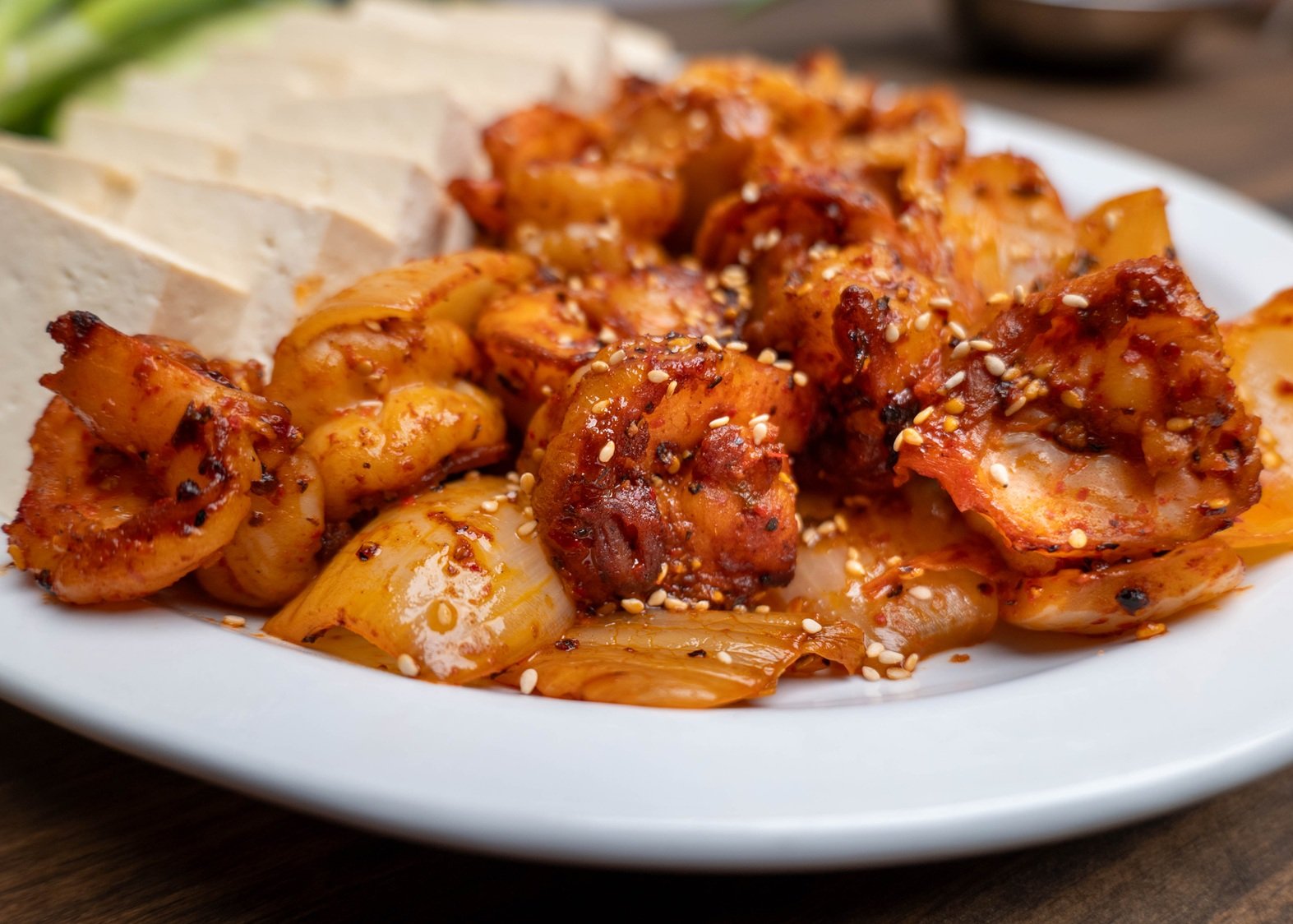 Tofu Kimchi close up