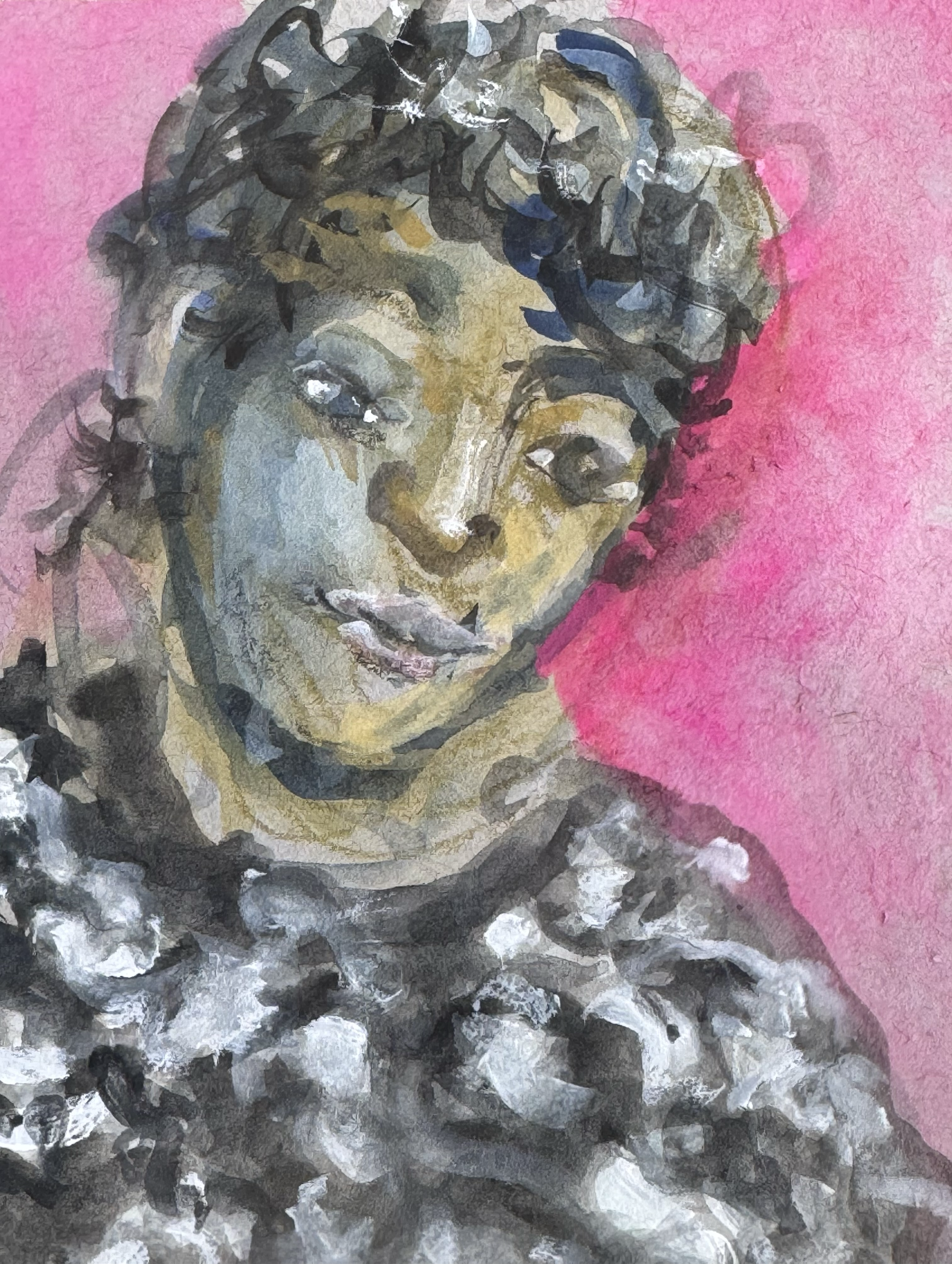 Amado  2025 Gouache on paper 6" x 8"