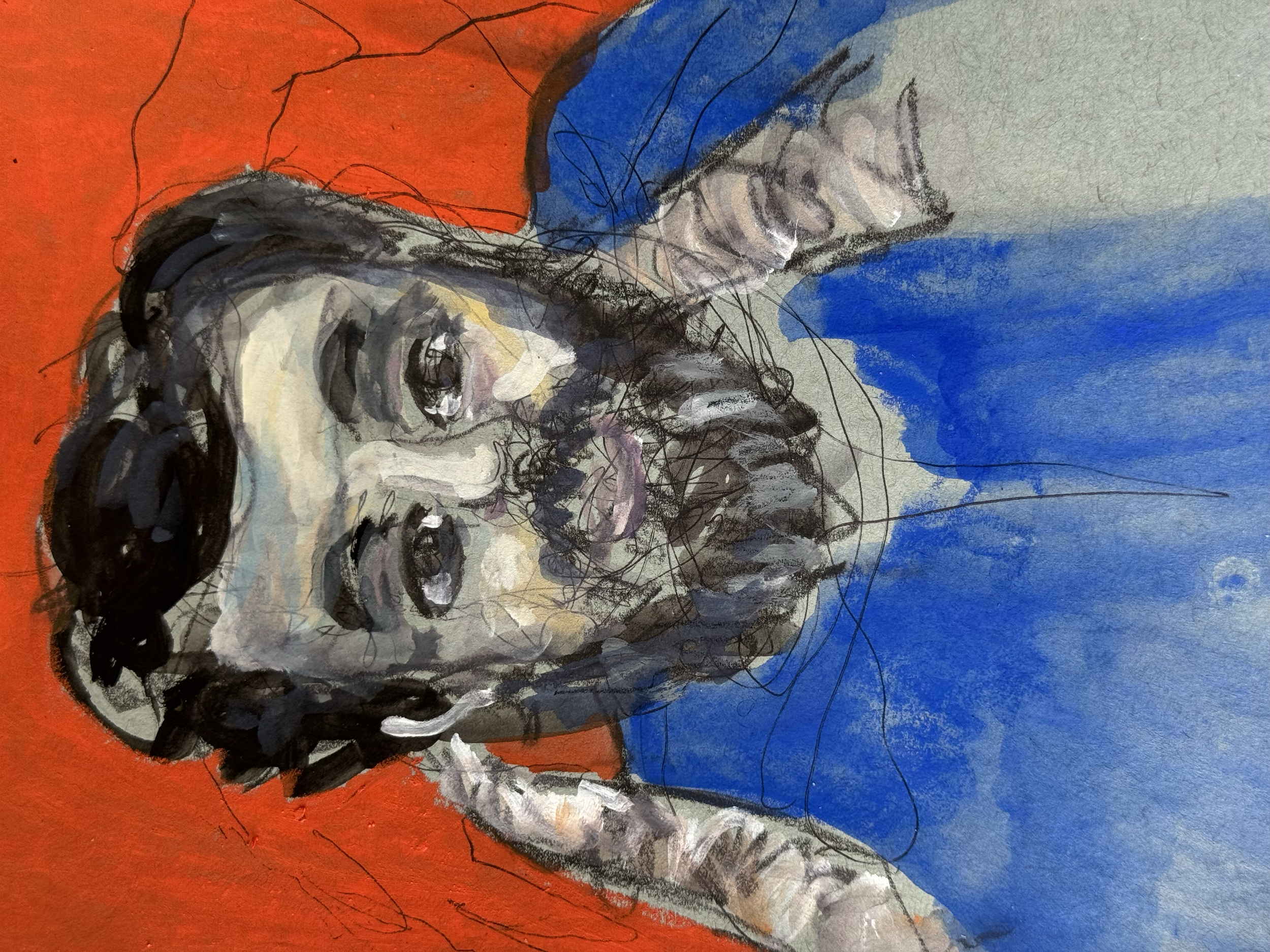 Mohsin Flag 2025 Gouache on paper 6" x 8"