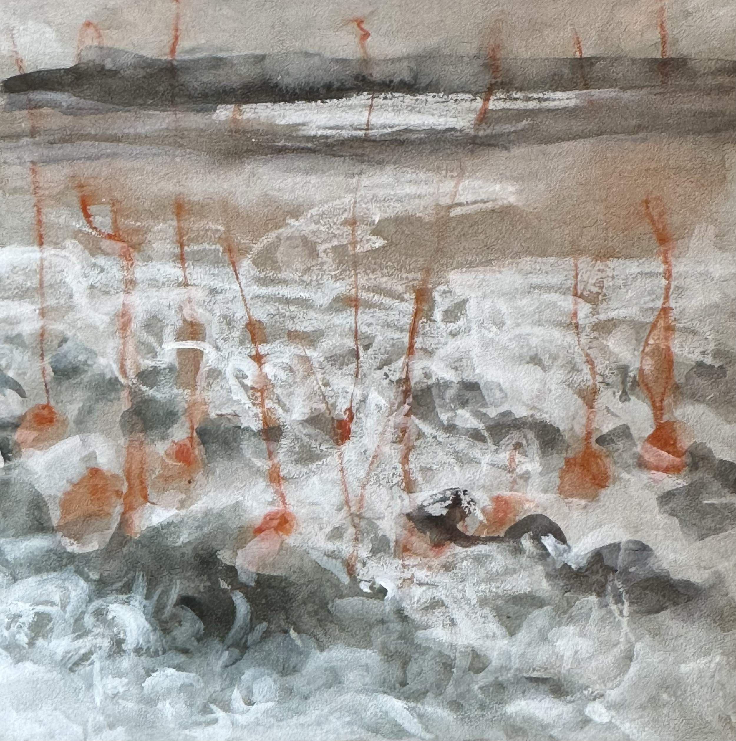 4" x 4" gouache and pencil on paper, 2025