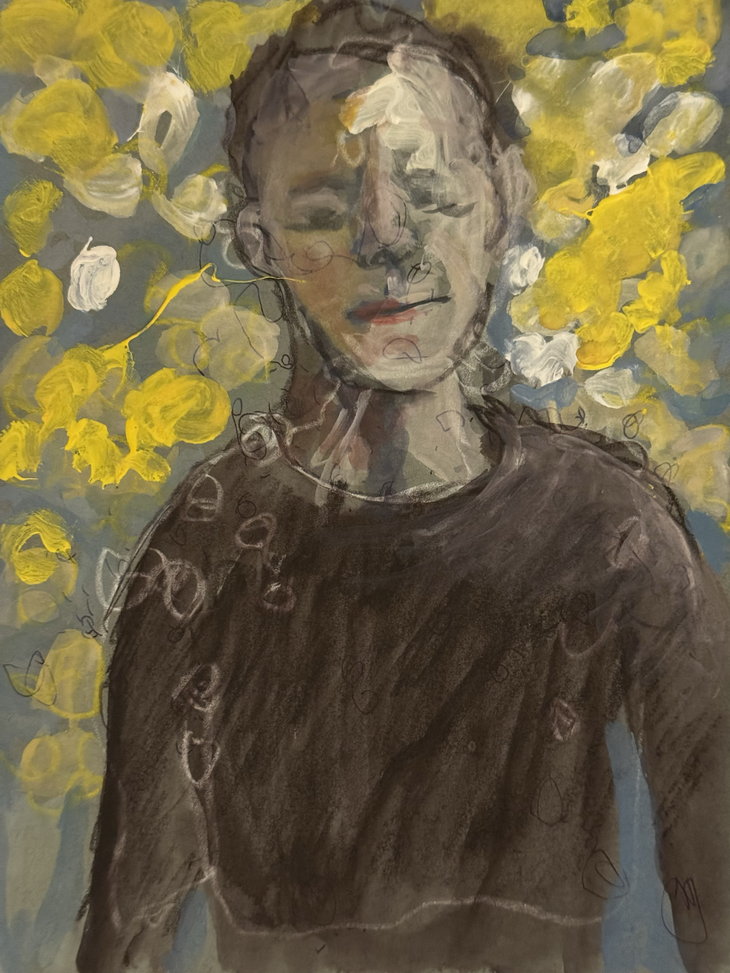 Spilled Spilling 2025 Gouache on paper 6" x 8"