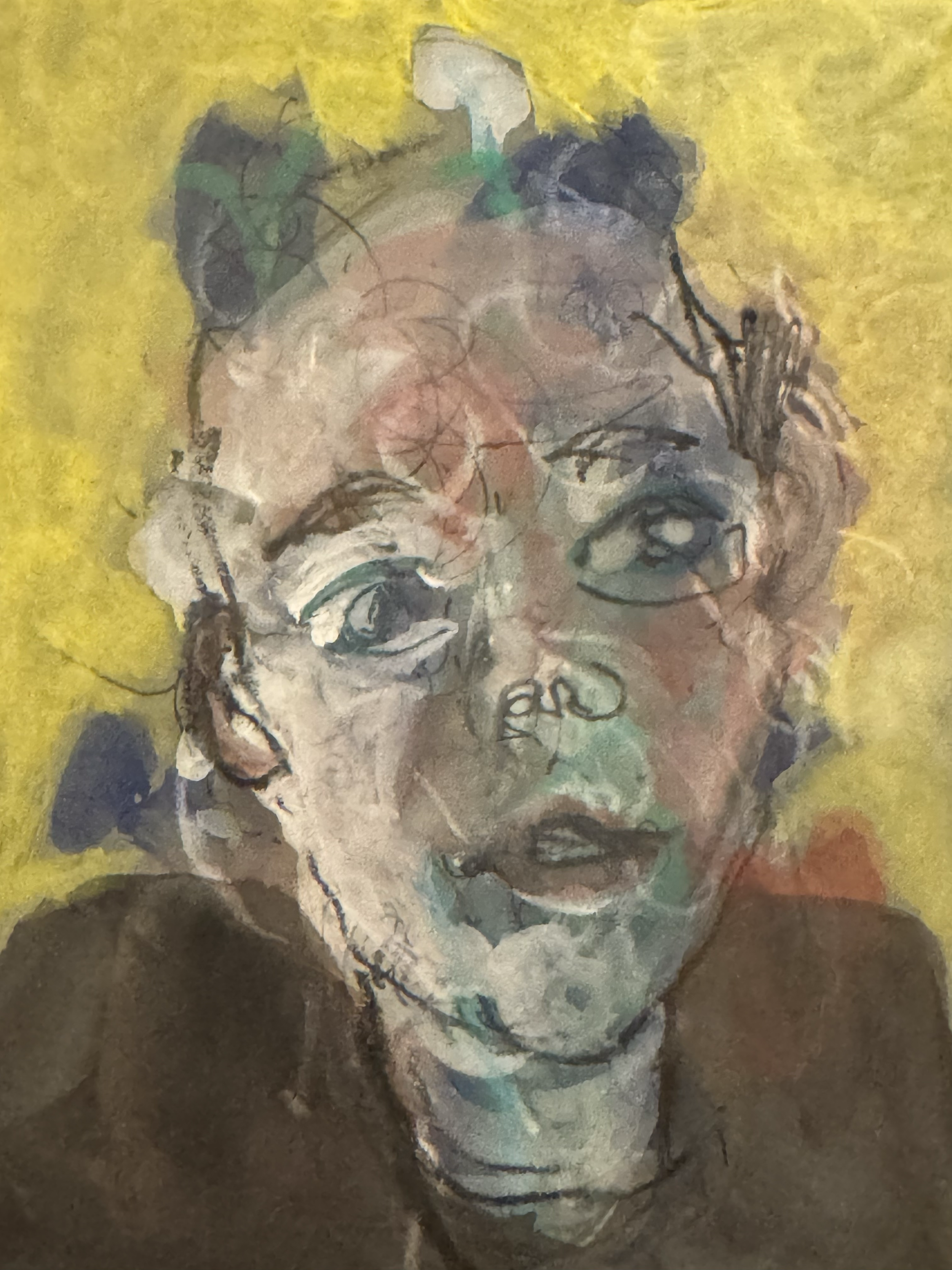 Face 2025 Gouache on paper 6" x 8"