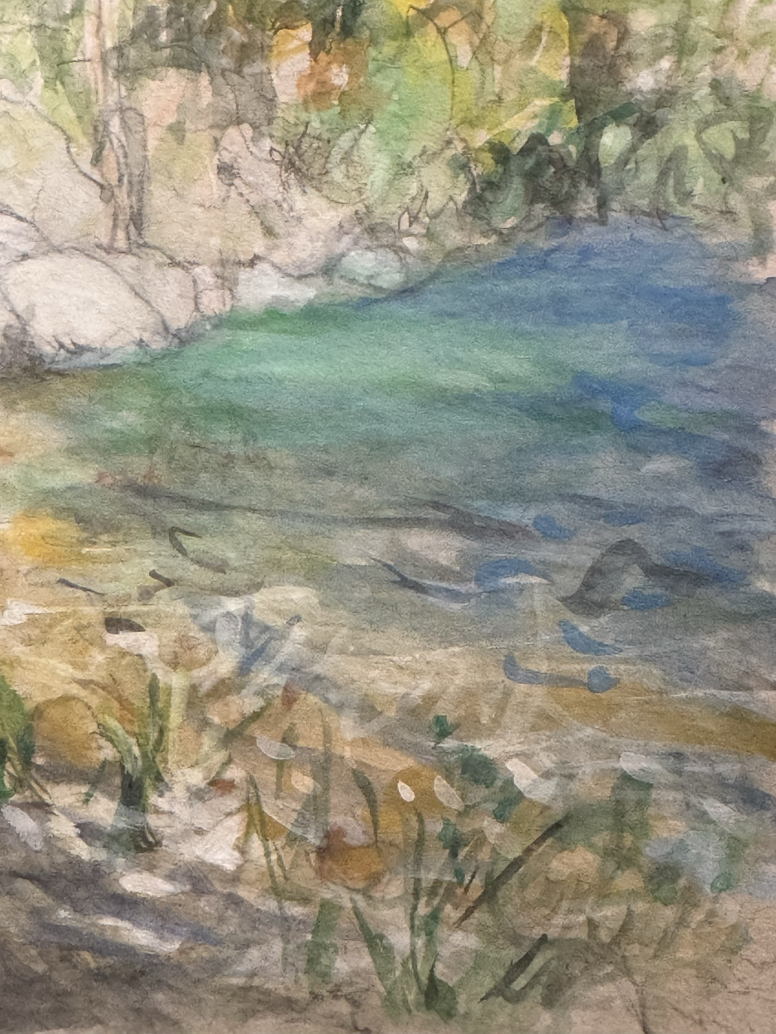 Eagle Lake 5" x 4" gouache on paper, 2025