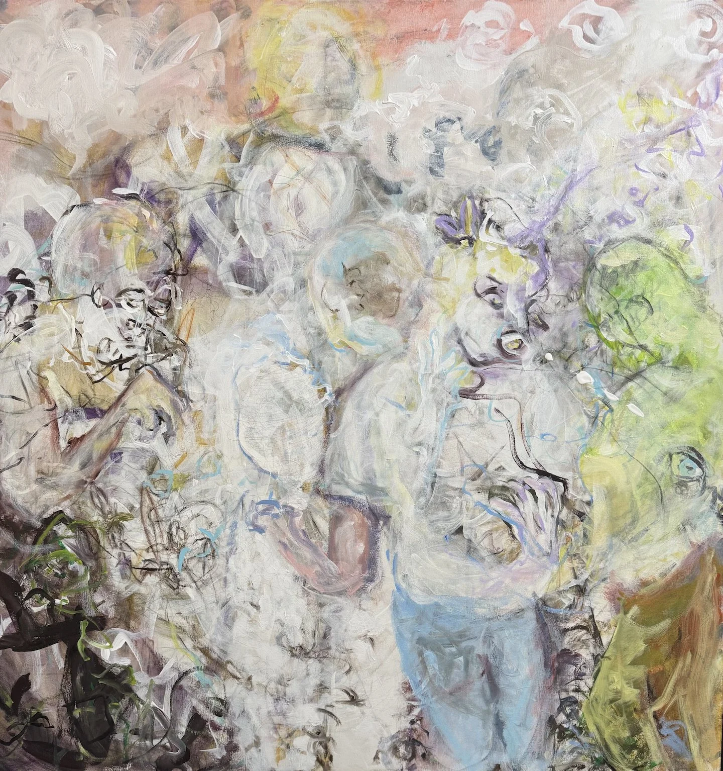 Inside Outside, 2025
Acrylic and pen on canvas, 48" x 48"