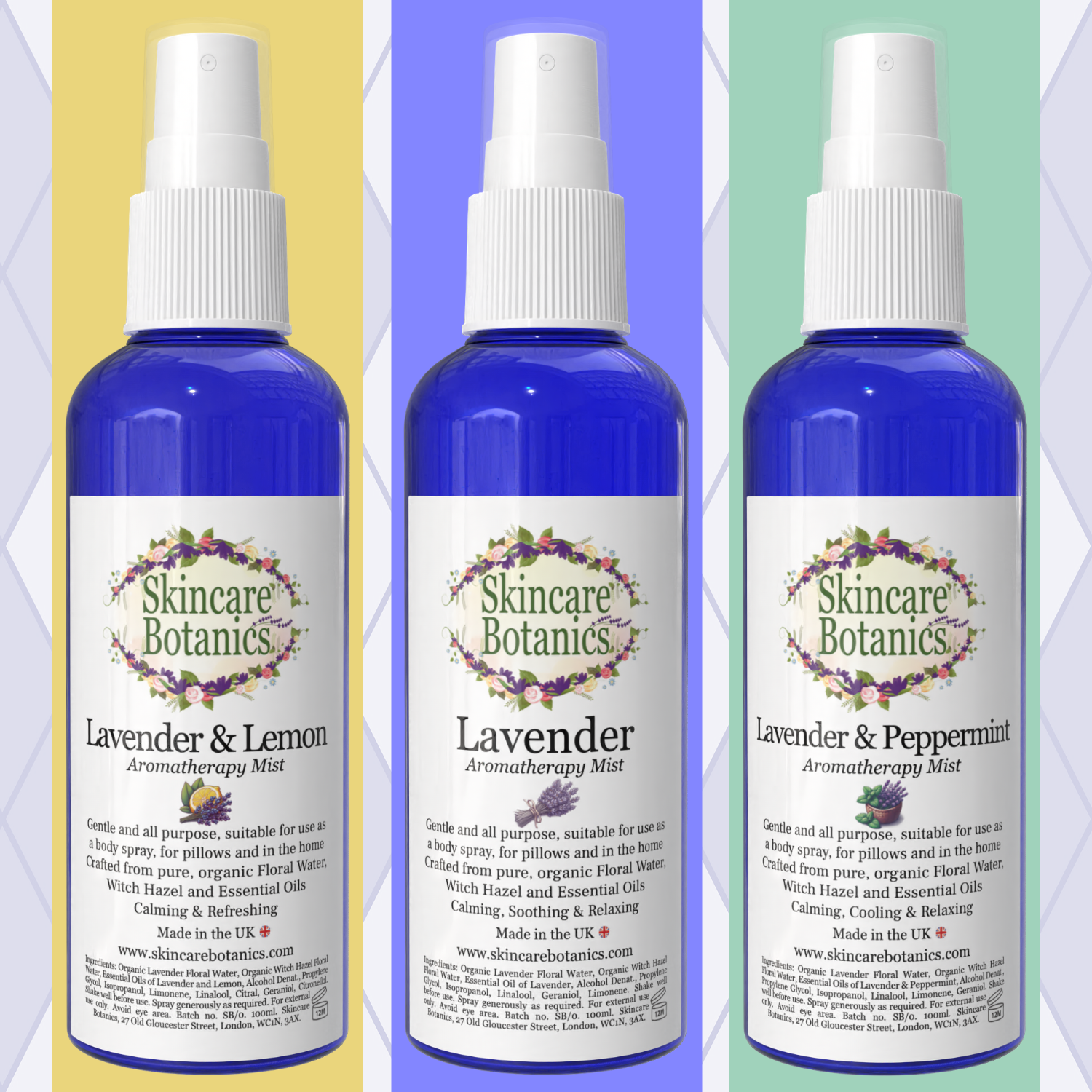 Lavender Spray Trio with Lemon & Peppermint