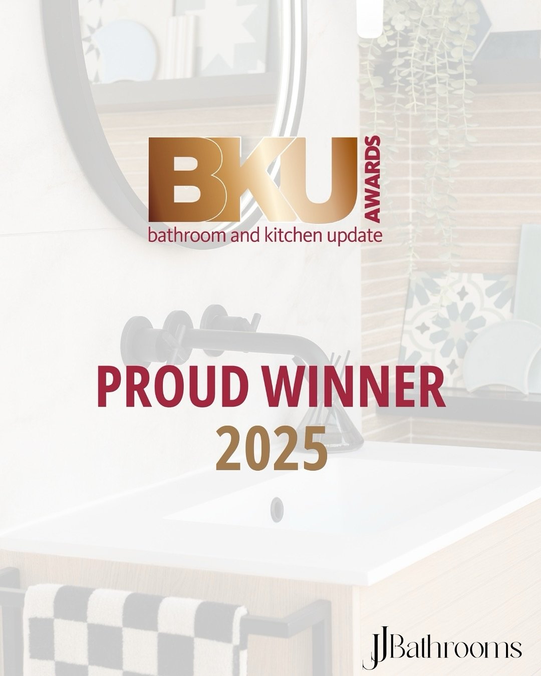 🏆 New Bathroom Retailer of the Year 2025! 🛁
We&rsquo;re incredibly proud to share that JJ Bathrooms has been awarded New Bathroom Retailer of the Year at the 2025 BKU Awards! 🎉

Although we couldn&rsquo;t attend the ceremony and are gutted we miss