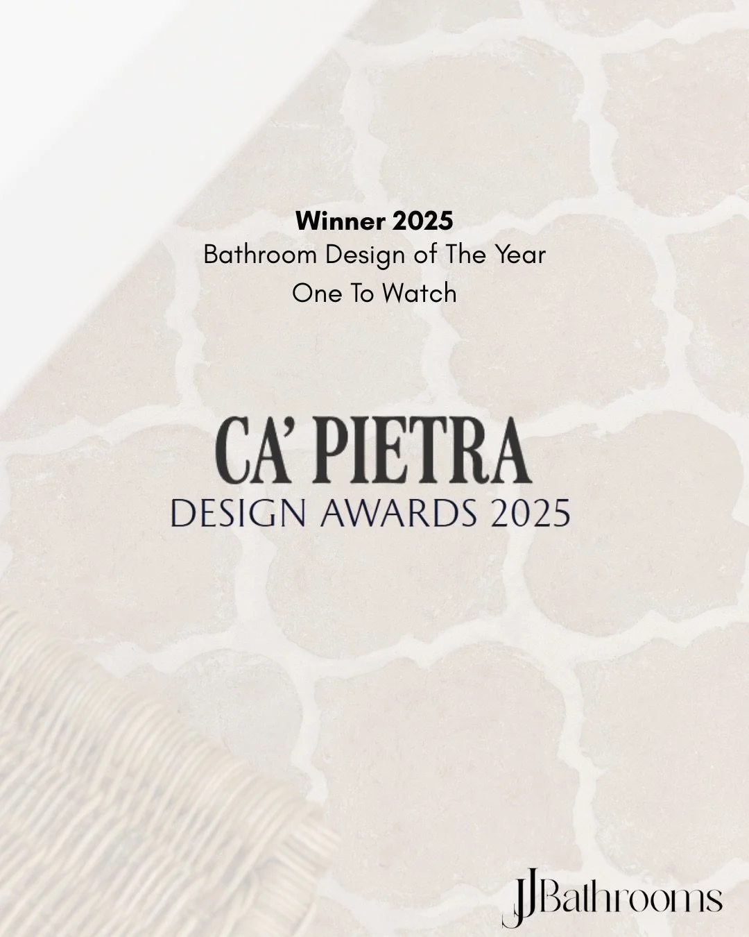 Ending 2025 on the highest note 💫✨

So honoured to win Bathroom Design of the Year (up to &pound;20k) &amp; One to Watch

Huge thank you to Ca&rsquo; Pietra &amp; to be recognised by such a respected judging panel, and not just once but twice, is in