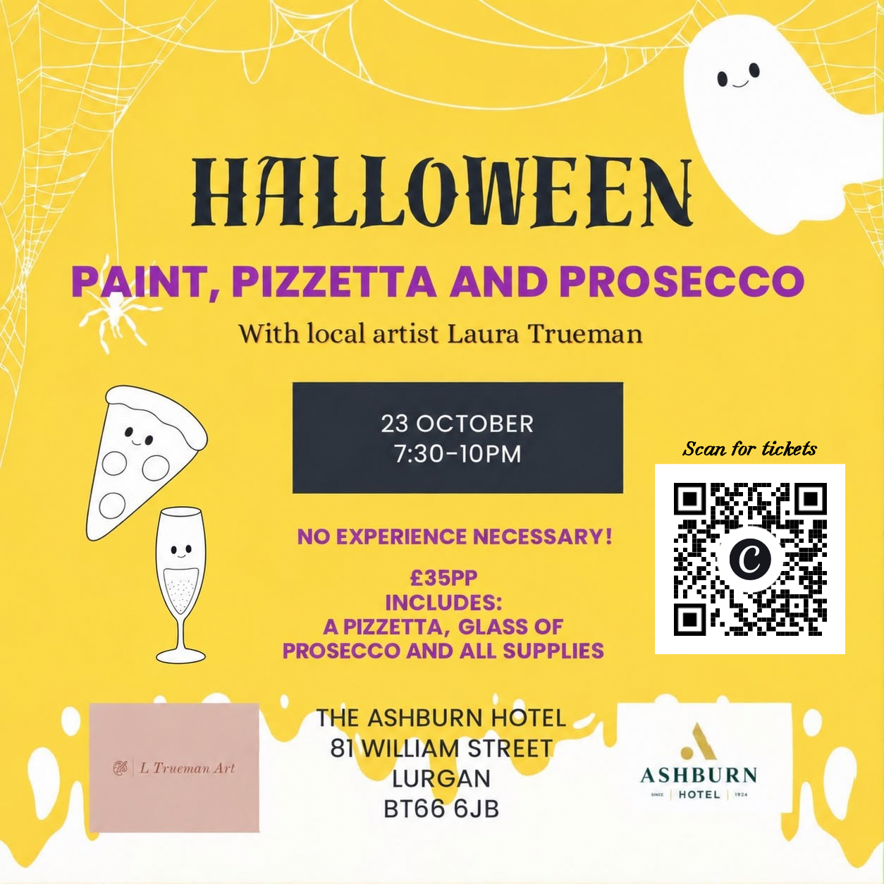 Halloween Paint, Pizzetta and Prosecco 