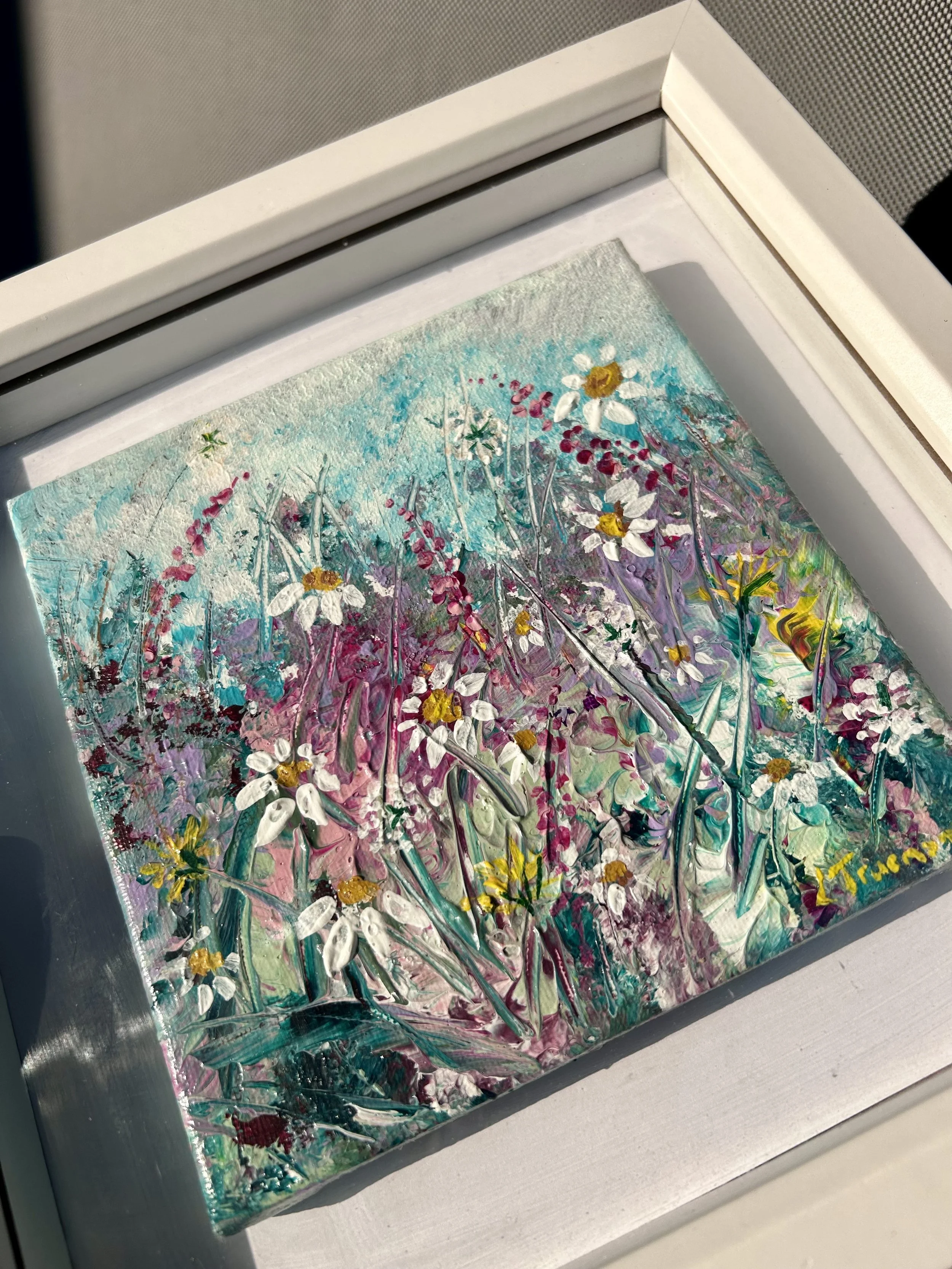 Original acrylic on canvas mini floral 10