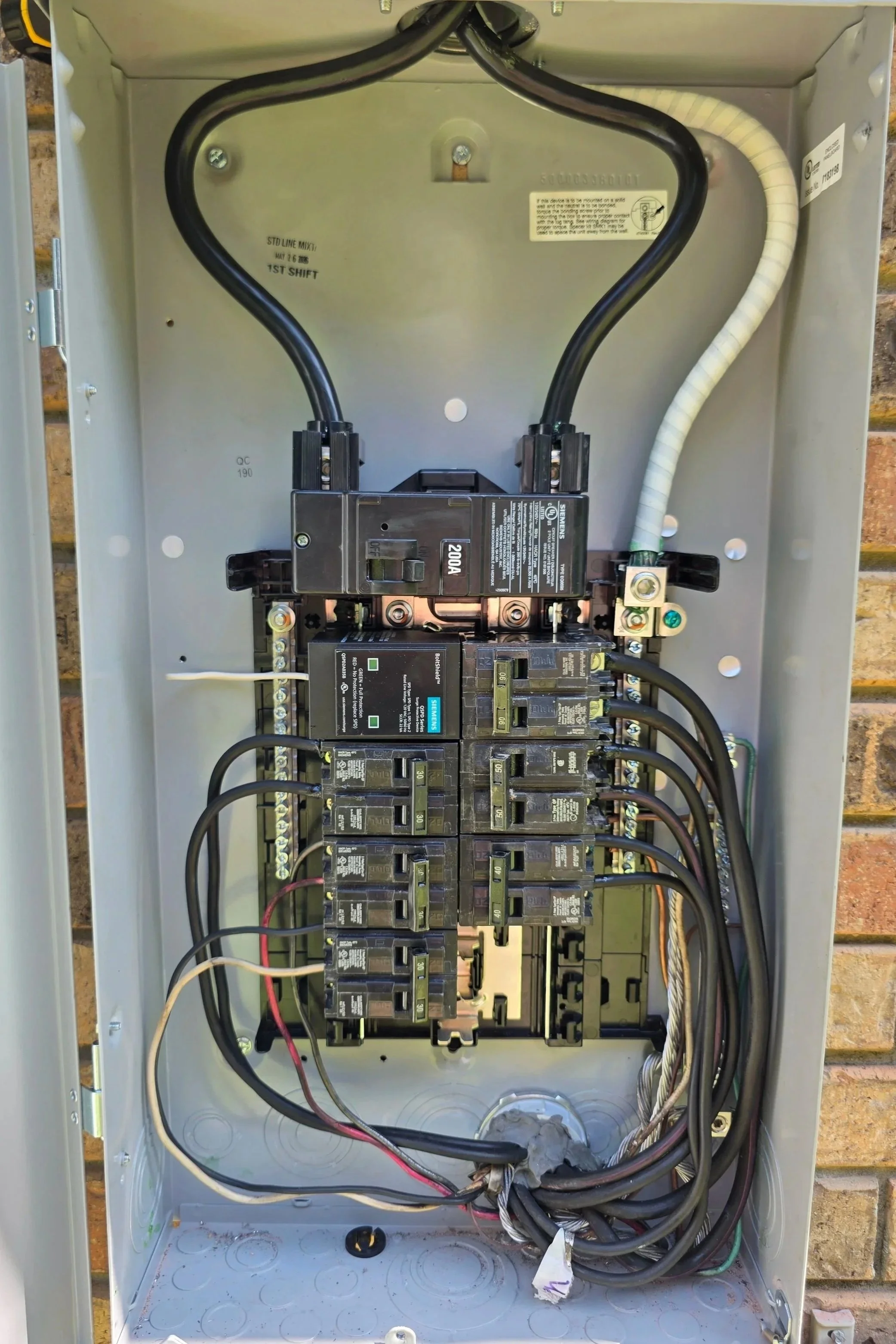 Electrical system inspection during a full home inspection in Pensacola, FL. J. Gregory Home Inspections