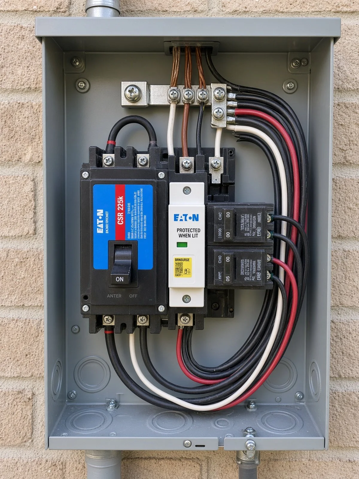 Electrical panel inspection on a new construction home in Pensacola, FL