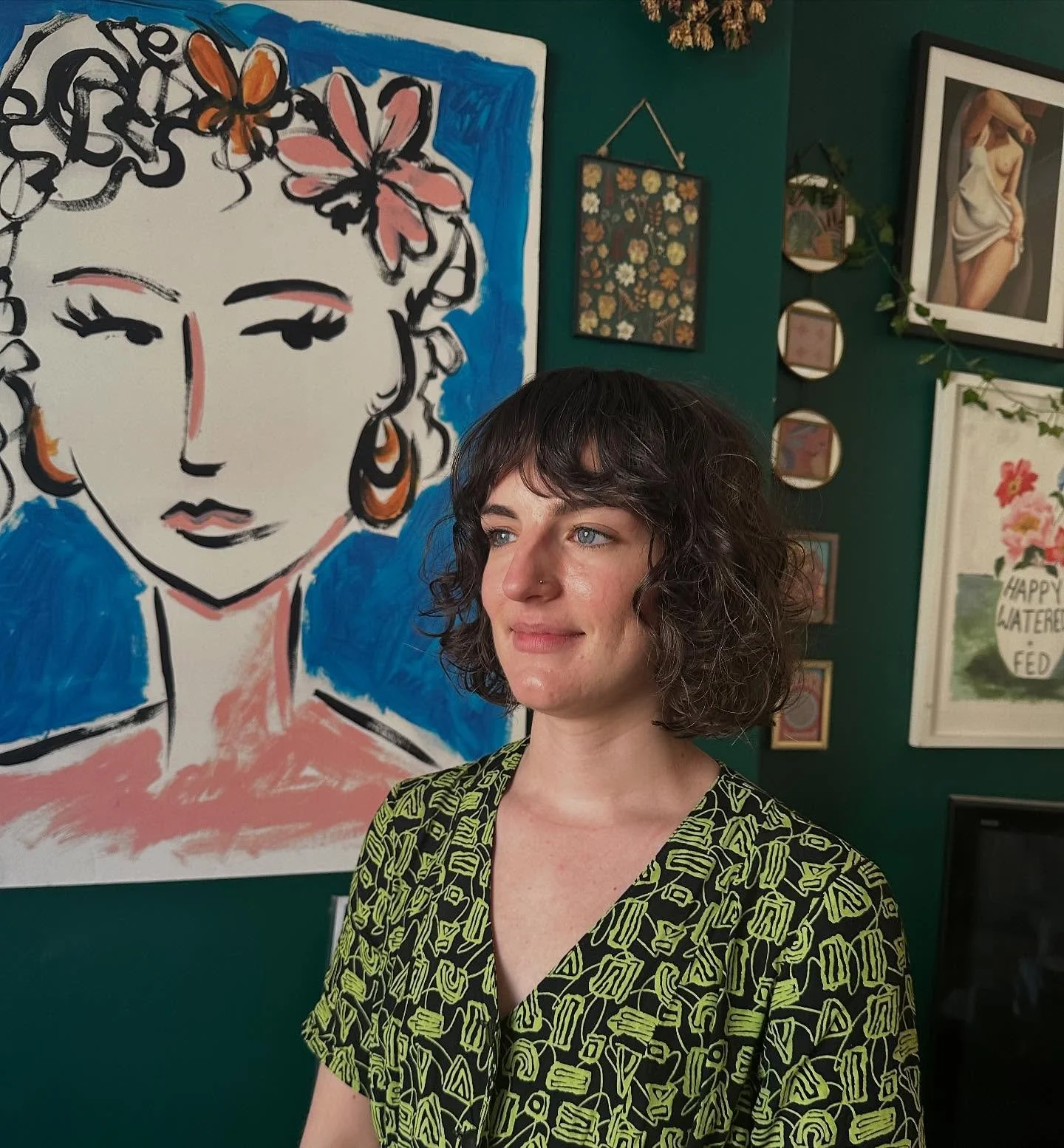 Classic curly French bob!